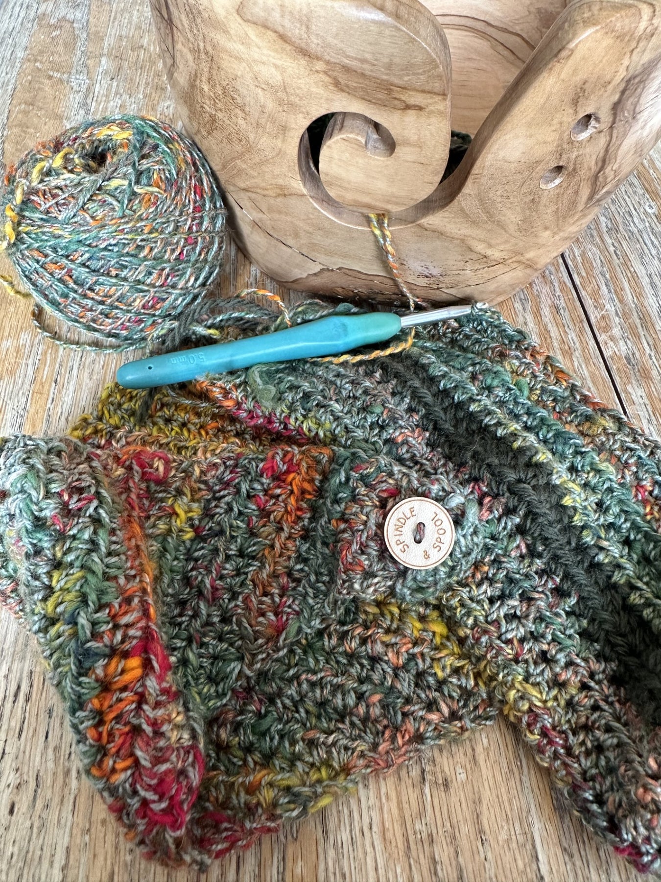 Handspun 'Flora' Crocheted Scarf or Shawl