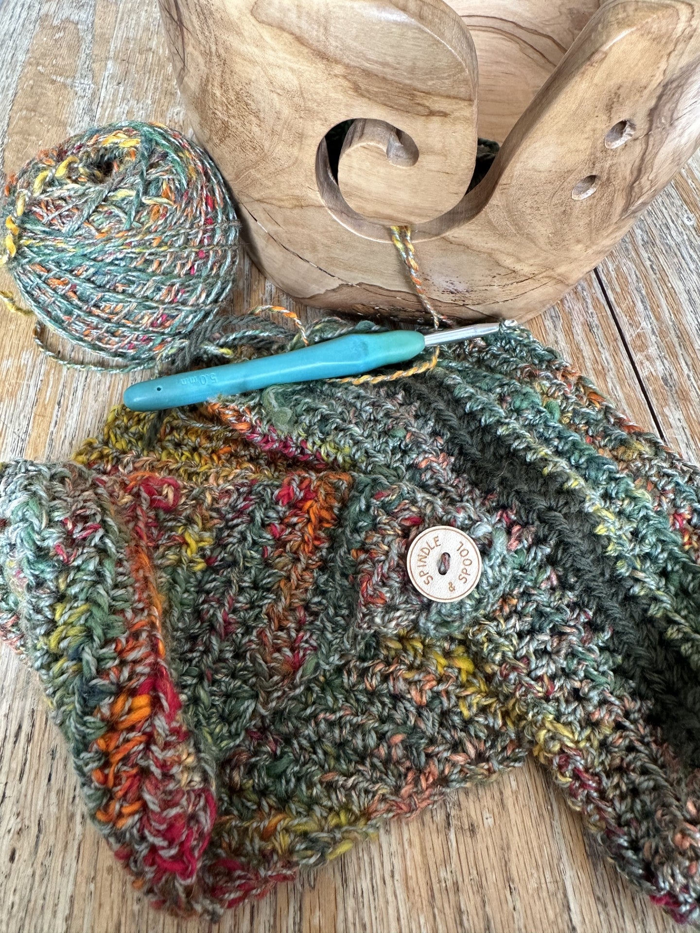 Handspun 'Flora' Crocheted Scarf or Shawl