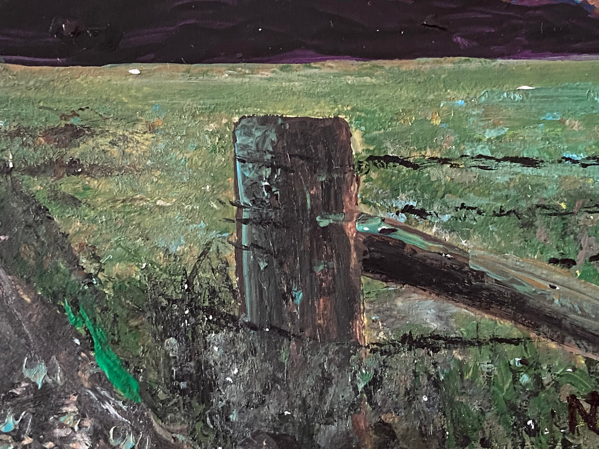 "Near Gloucester" original acrylic on card painting by Margo Humphries