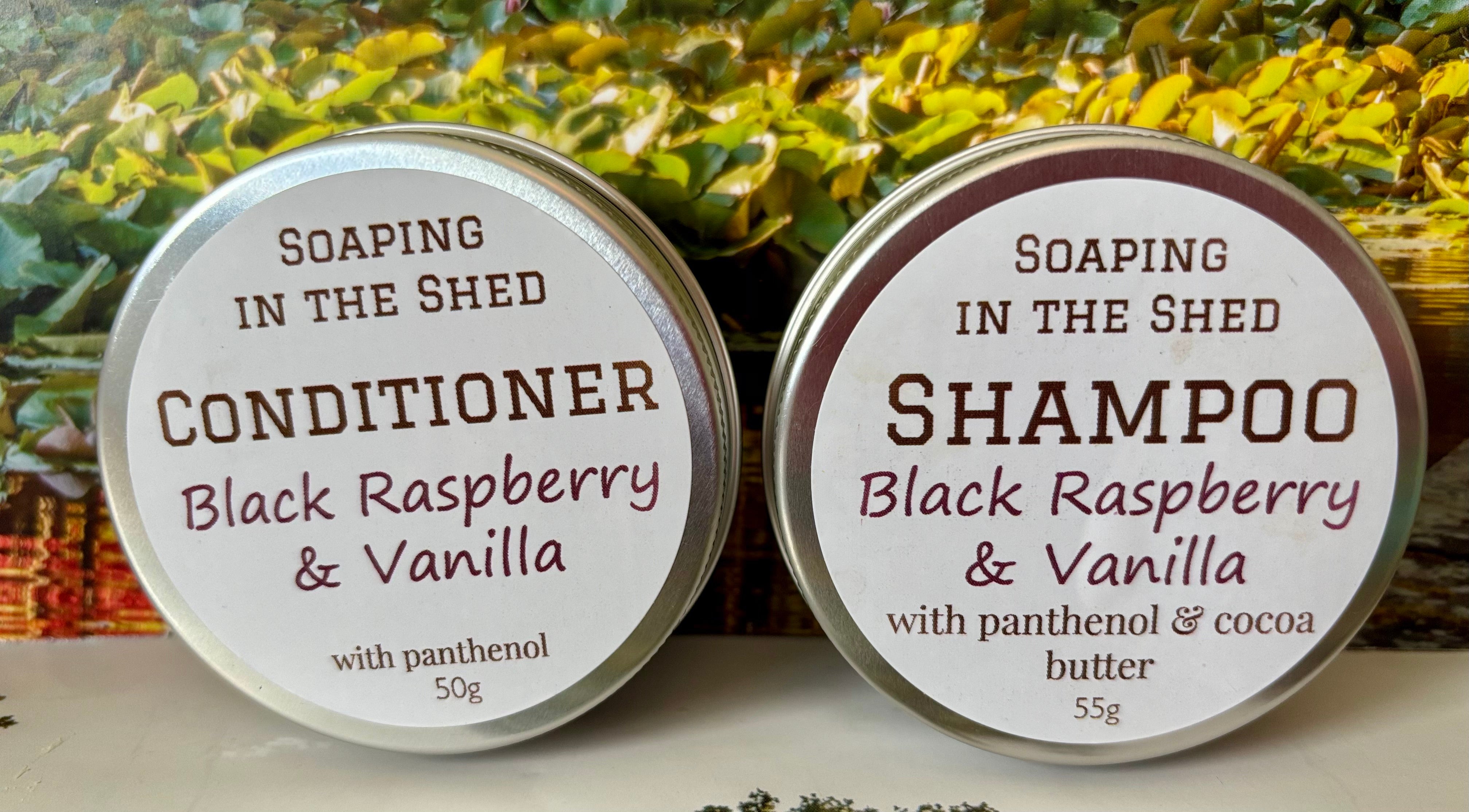 Black Raspberry & Vanilla Solid Shampoo & Conditioner Bars. Twin Pack
