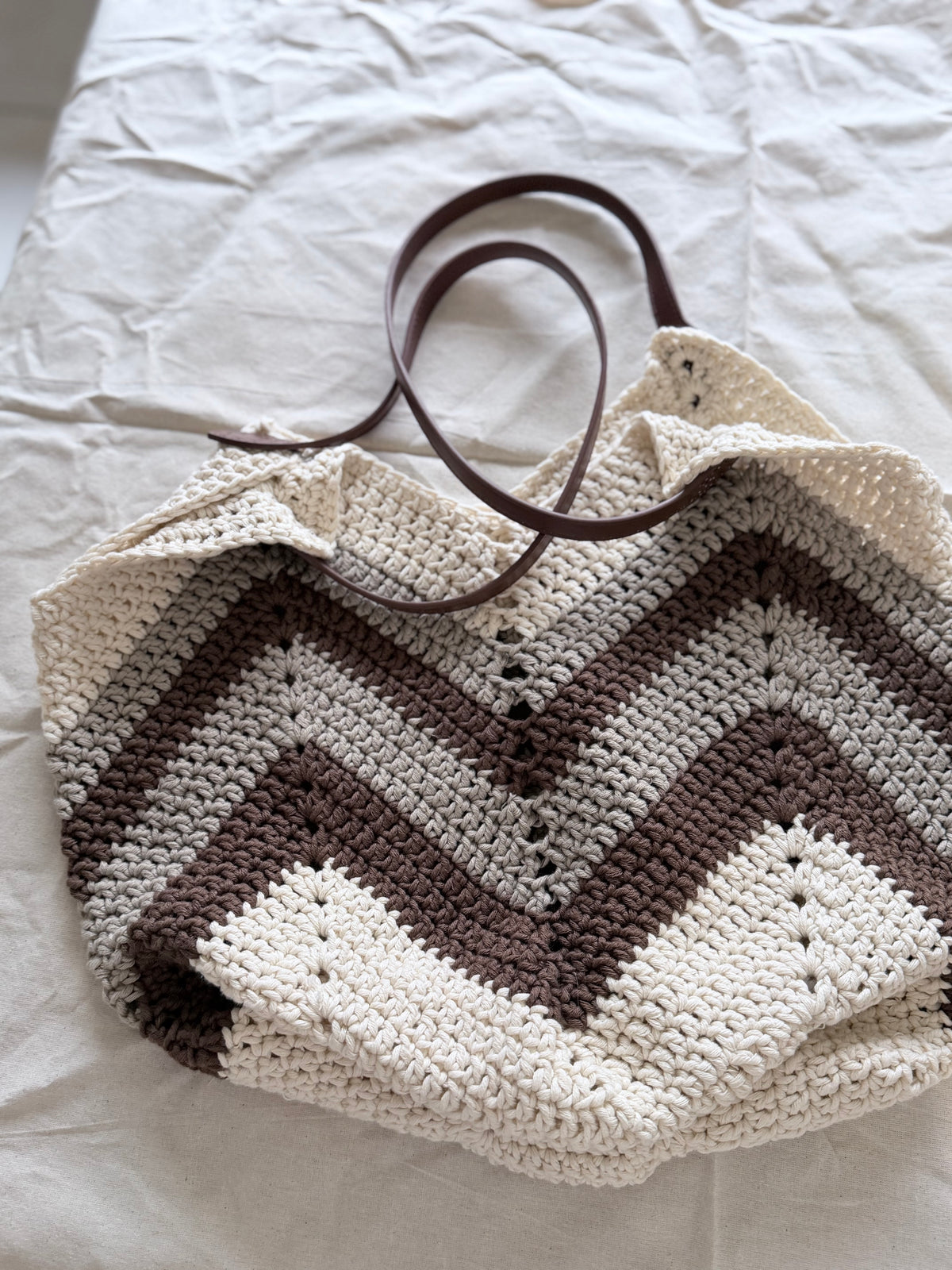 #113 Mongolian Crocheted Tote Bag/Shopper