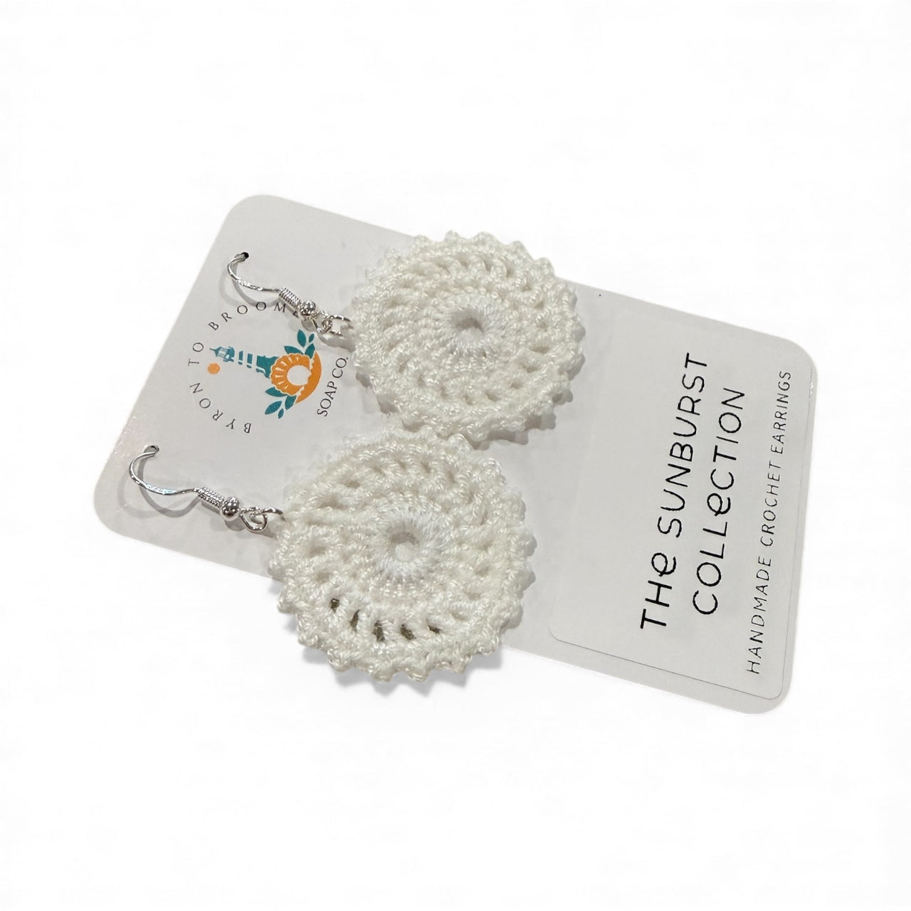 Crochet Earrings - Sunburst Collection: White