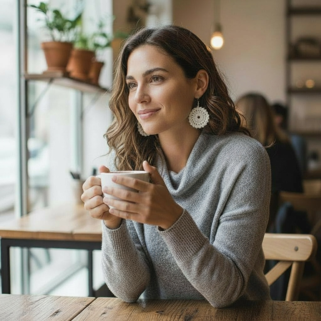 Crochet Earrings - Sunburst Collection: White