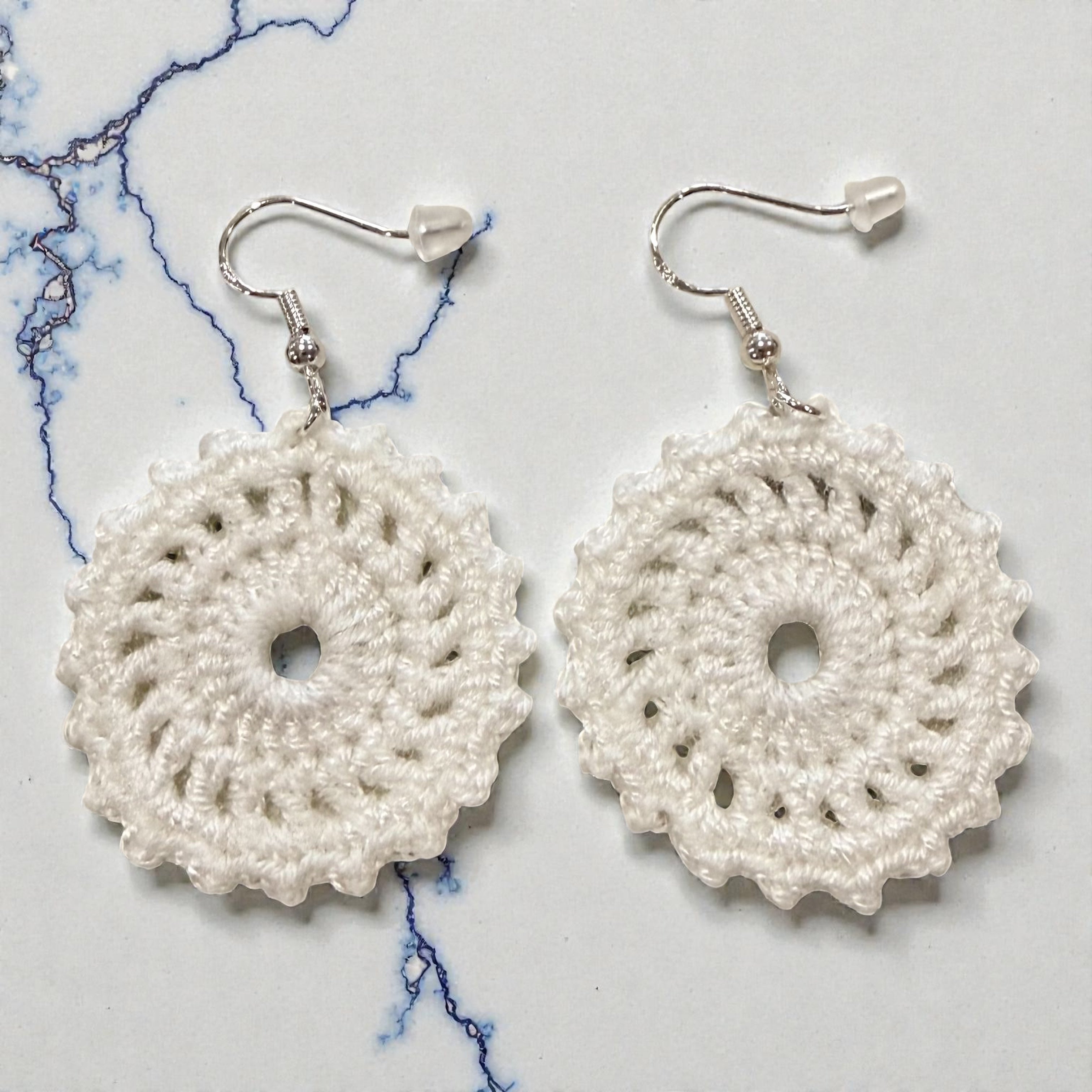 Crochet Earrings - Sunburst Collection: White