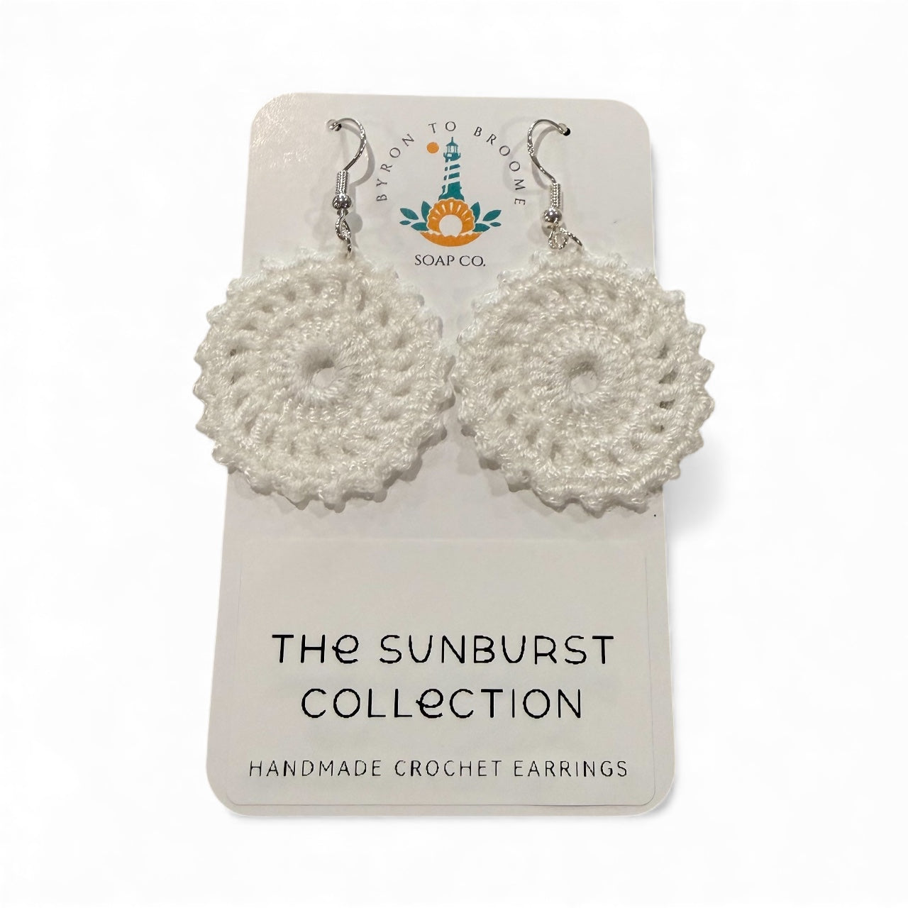 Crochet Earrings - Sunburst Collection: White