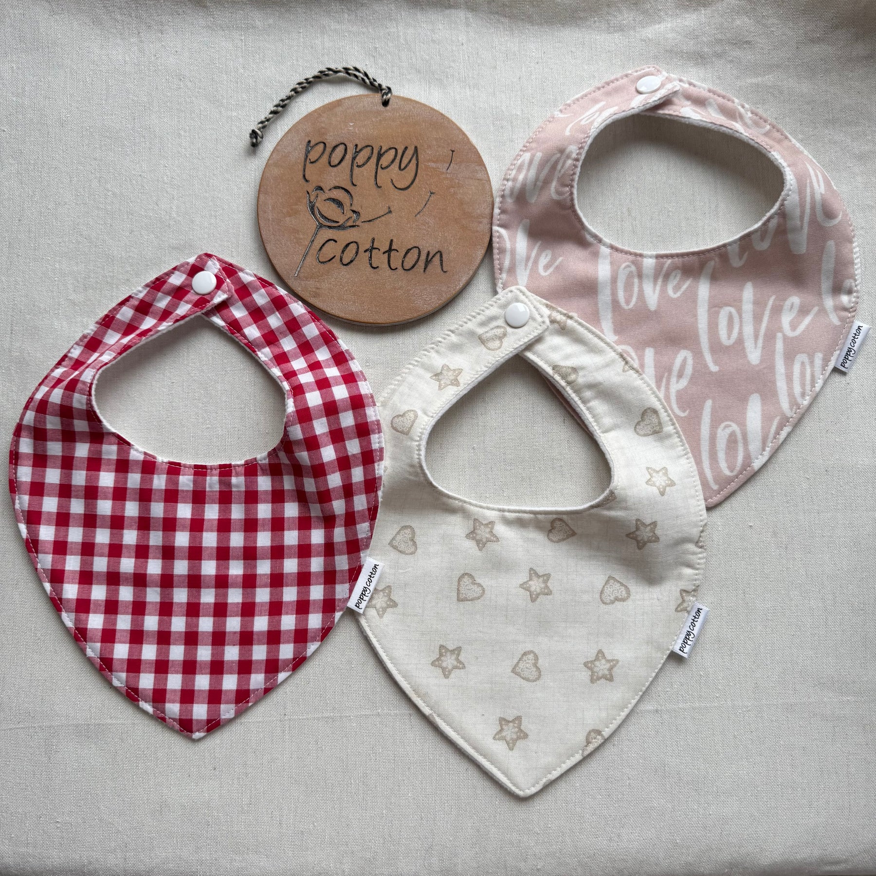 Handmade Cotton Dribble Bib Set (3)