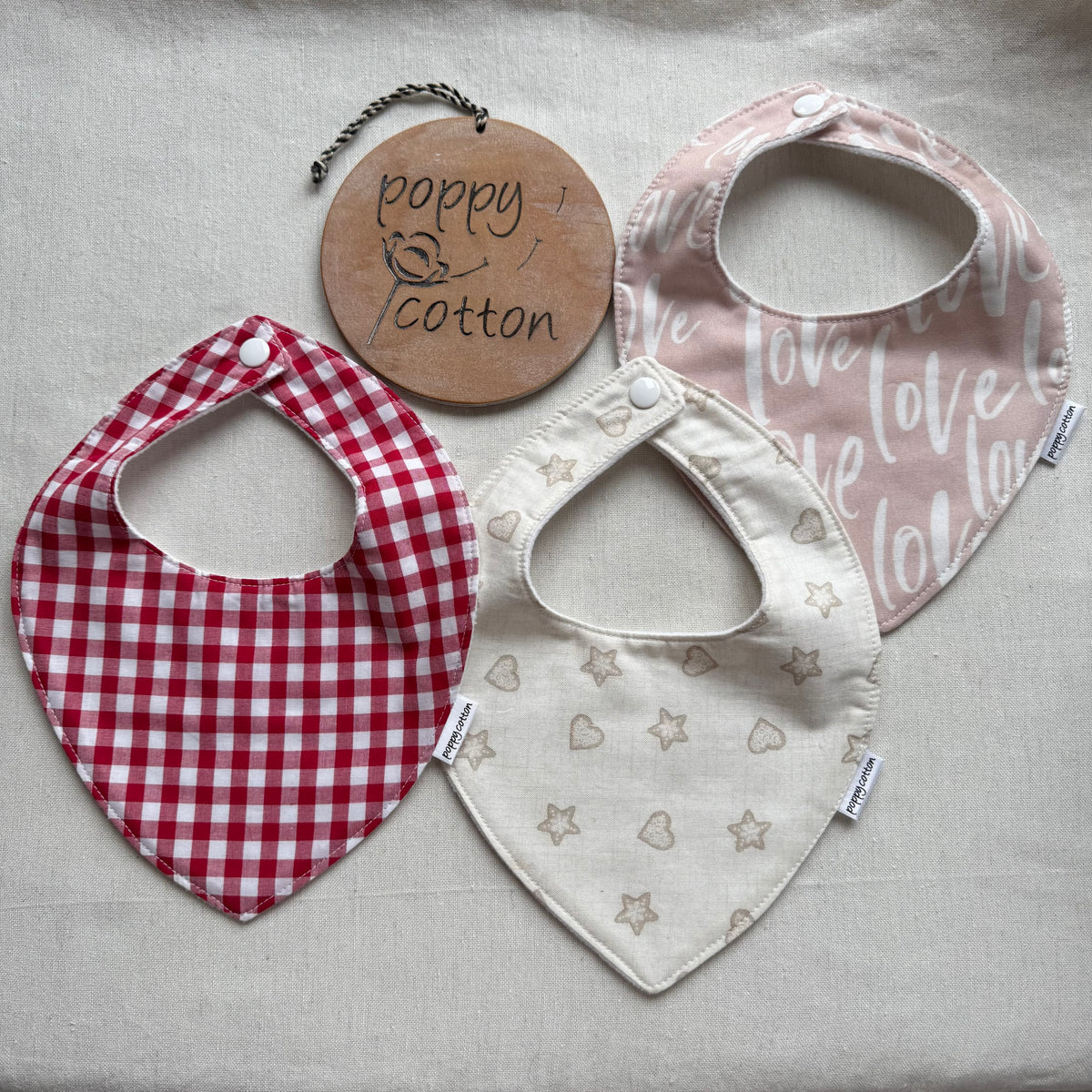 Handmade Cotton Dribble Bib Set (3)