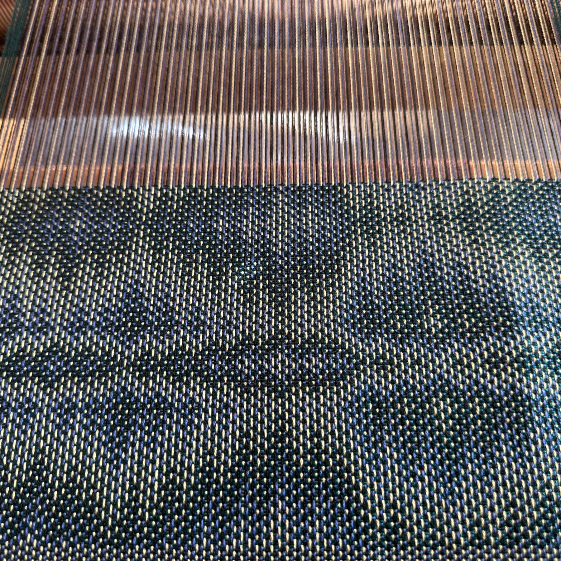 Handwoven Tencel™ Cowl - Corris Effect with Teal Weft