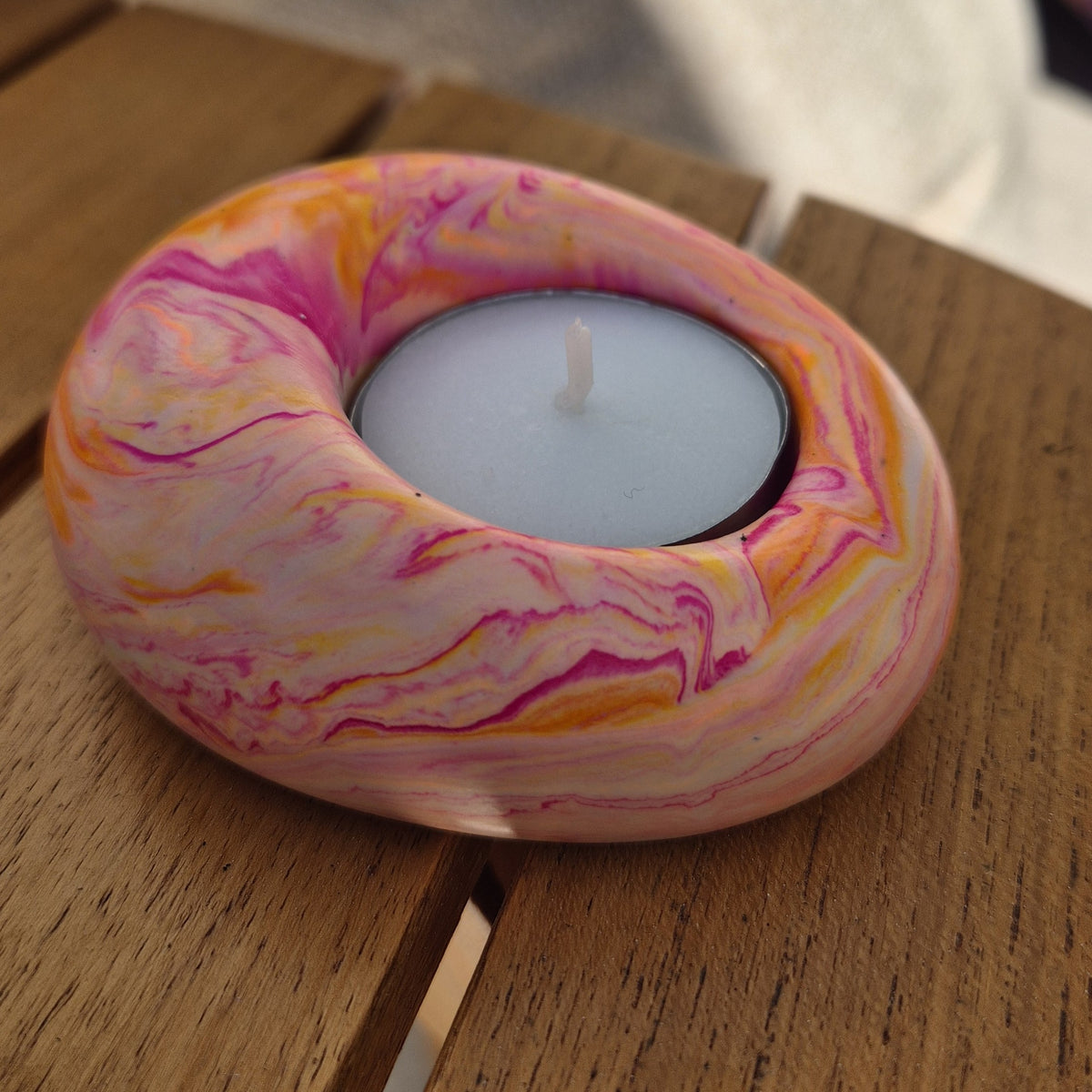 Funky eco-stone pebble shaped tealight candle holder