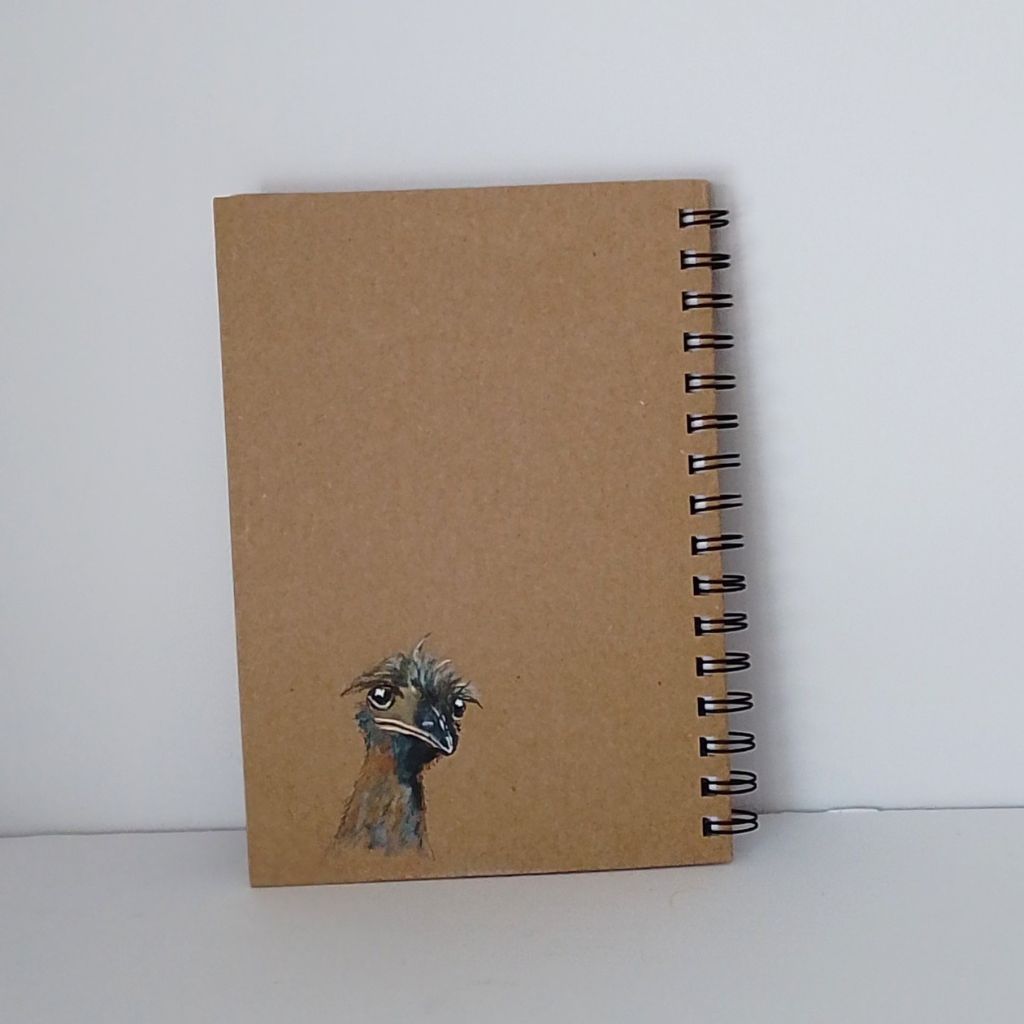 Emu Handpainted Quirky A5 lined notebook/journal