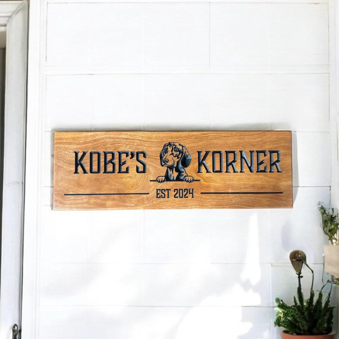 Personalized Outdoor House Sign Solid Wood Weatherproof & Ready to Hang