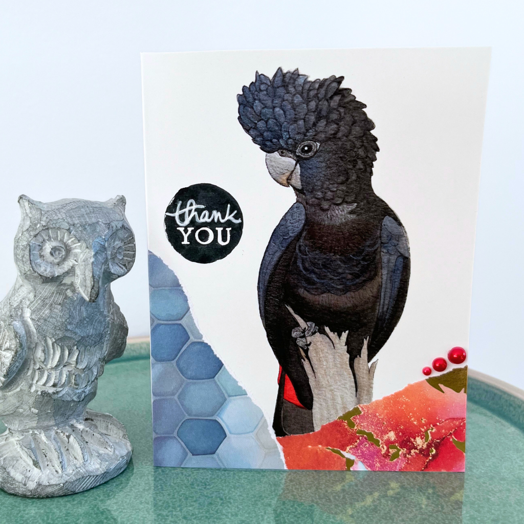 Red-tailed black cockatoo "Thank you" card