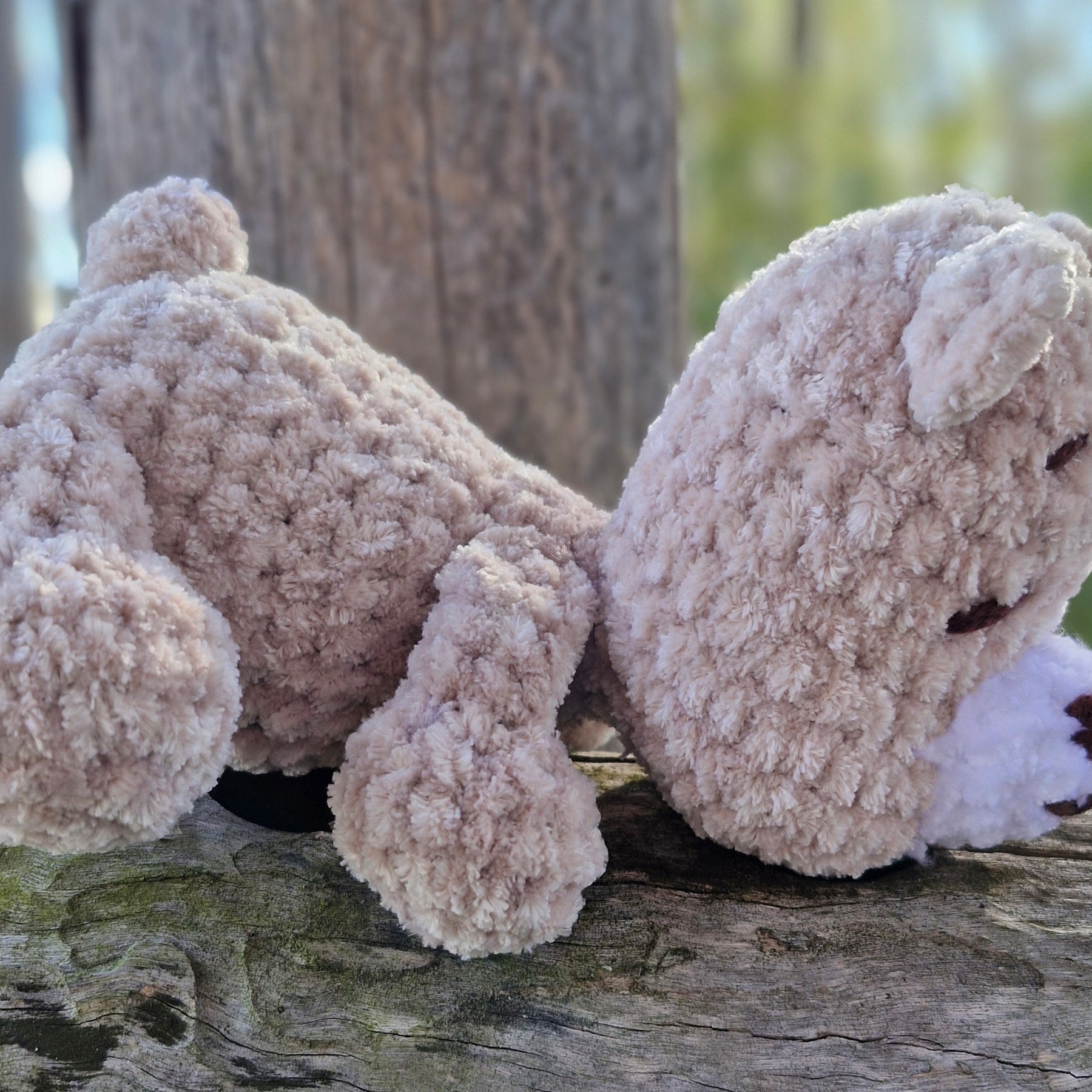 Handmade Crochet super cute Brown Sleepy Baby Bear