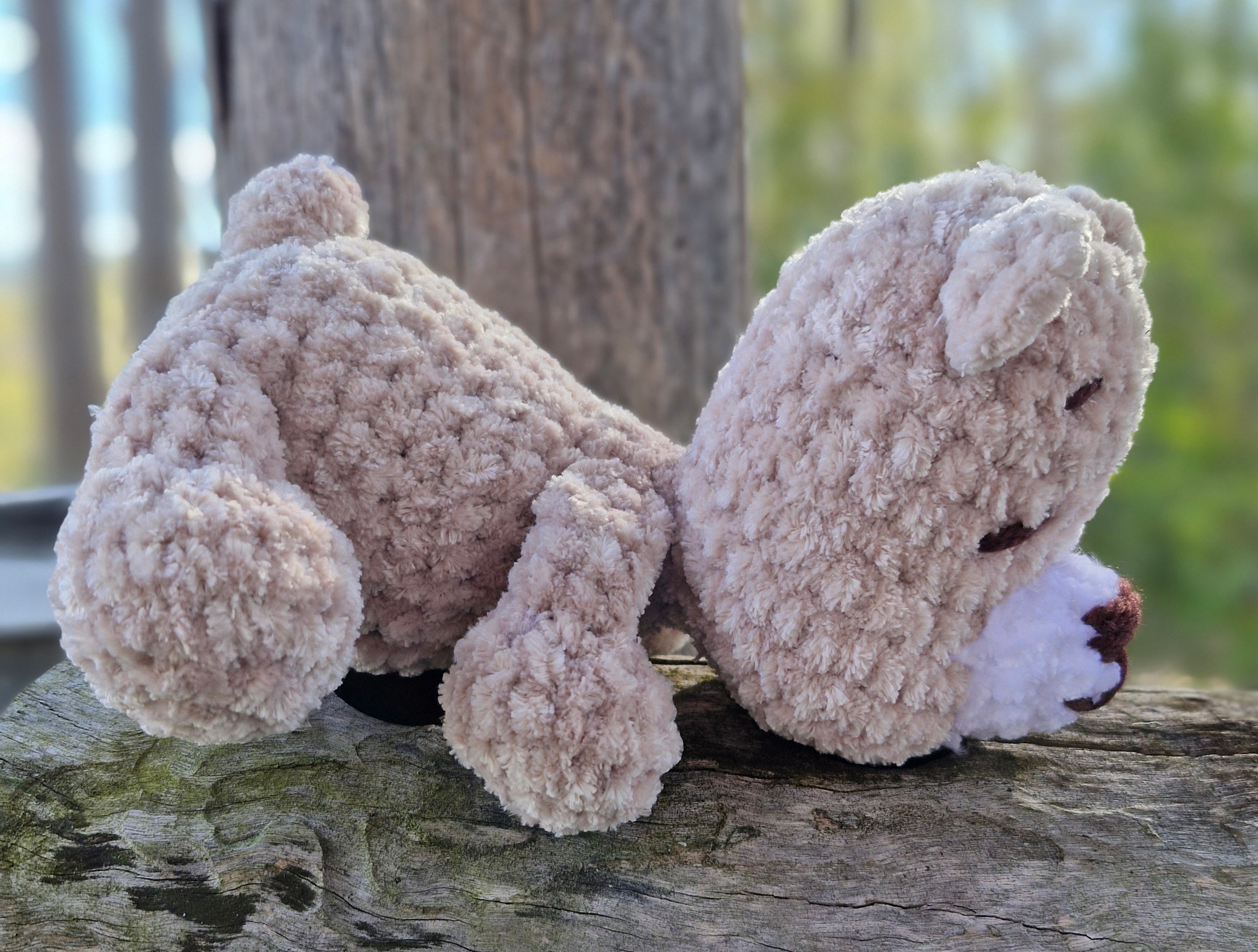 Handmade Crochet super cute Brown Sleepy Baby Bear
