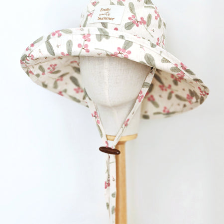 Adult Wide Brim Cotton Summer Sun Hat, Adult Floral Summer Hat