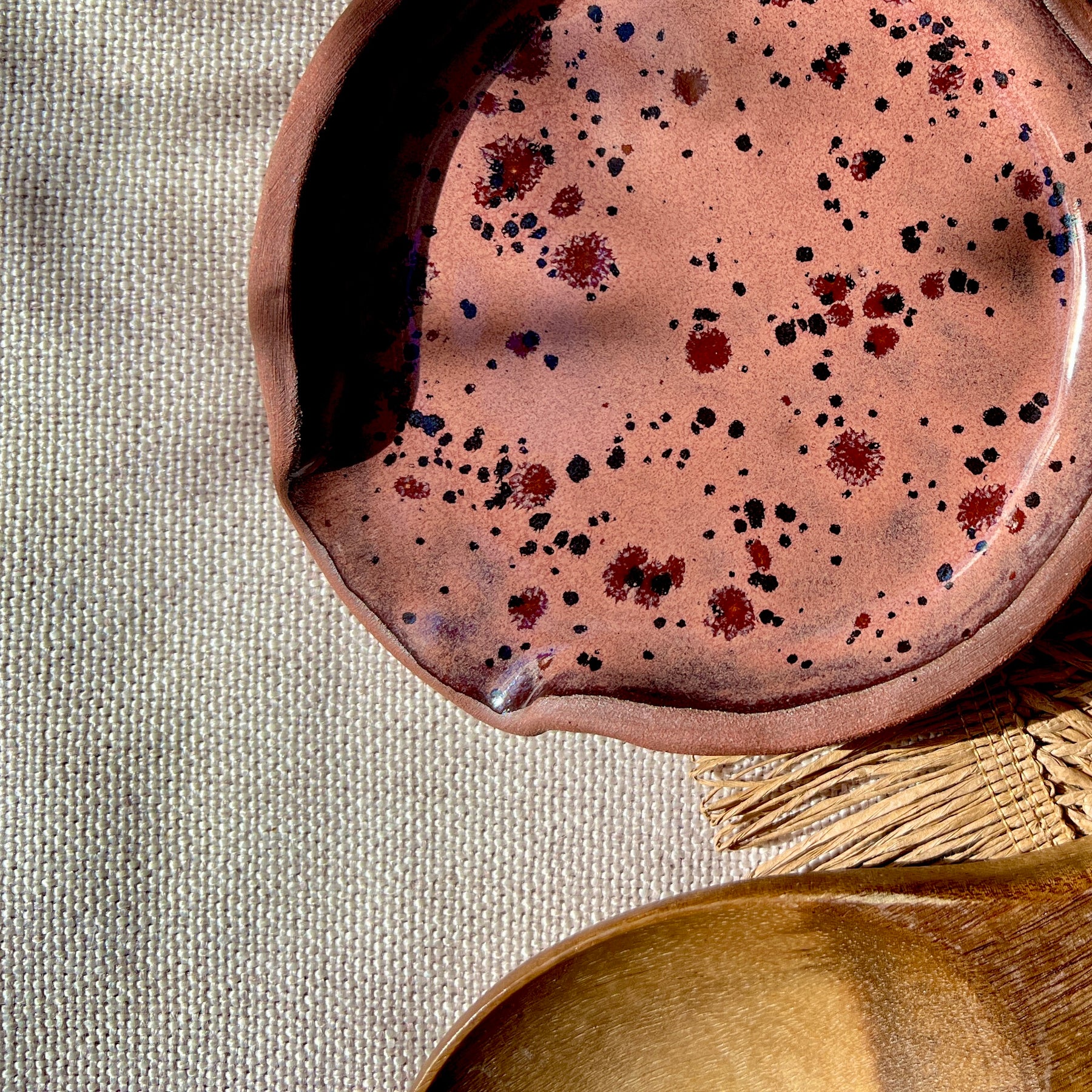 Handmade Ceramic Spoon Rest – Dusty Plum Collection, Speckled Stoneware, Artisan Pottery