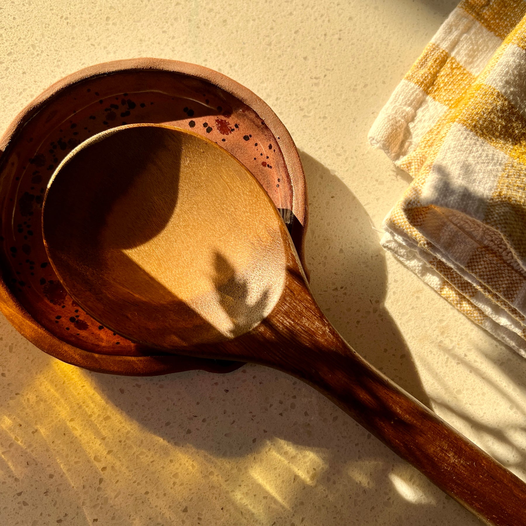 Handmade Ceramic Spoon Rest – Dusty Plum Collection, Speckled Stoneware, Artisan Pottery