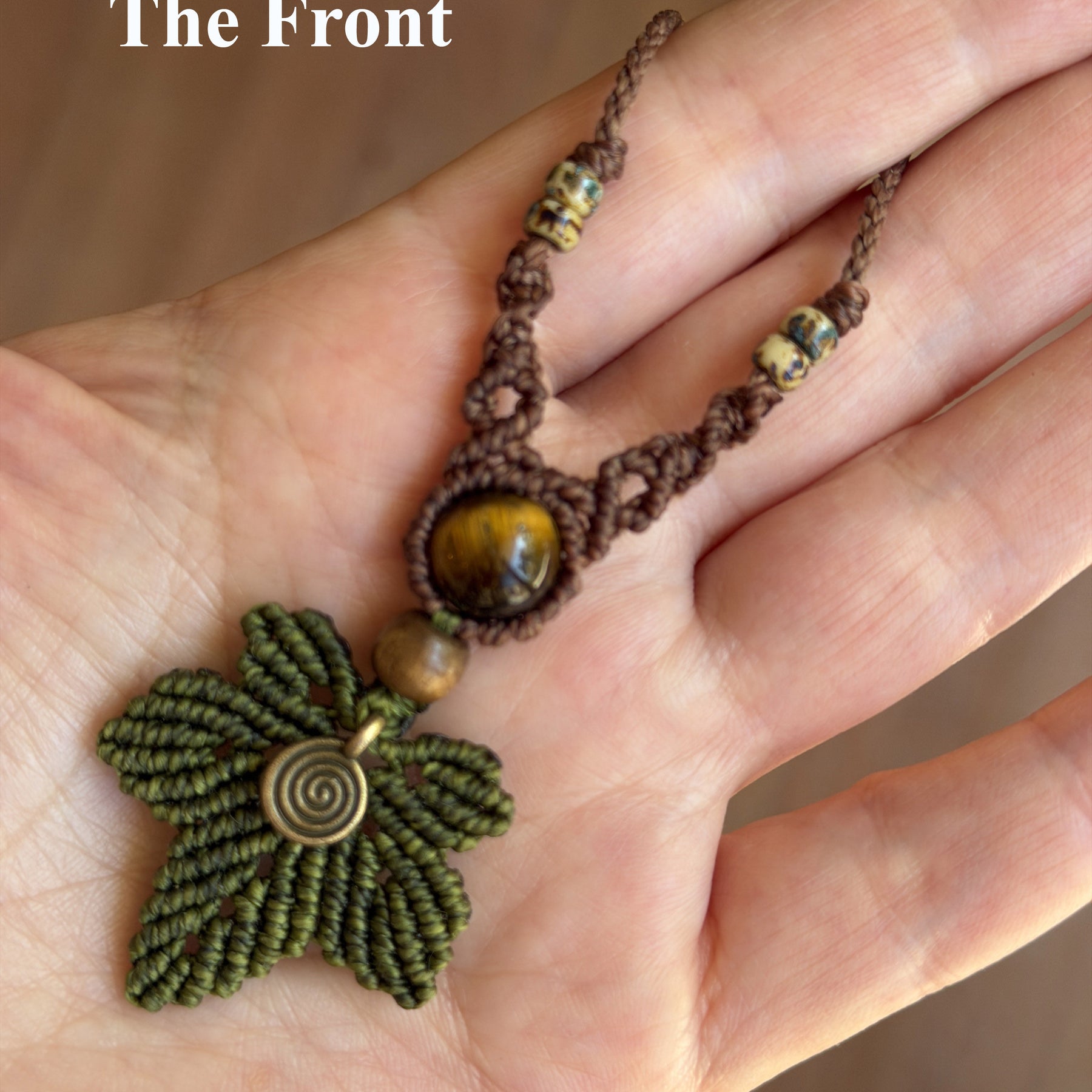 Macrame Maple Tree Leaf Necklace