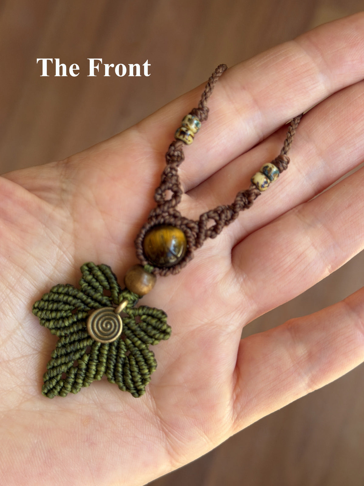 Macrame Maple Tree Leaf Necklace