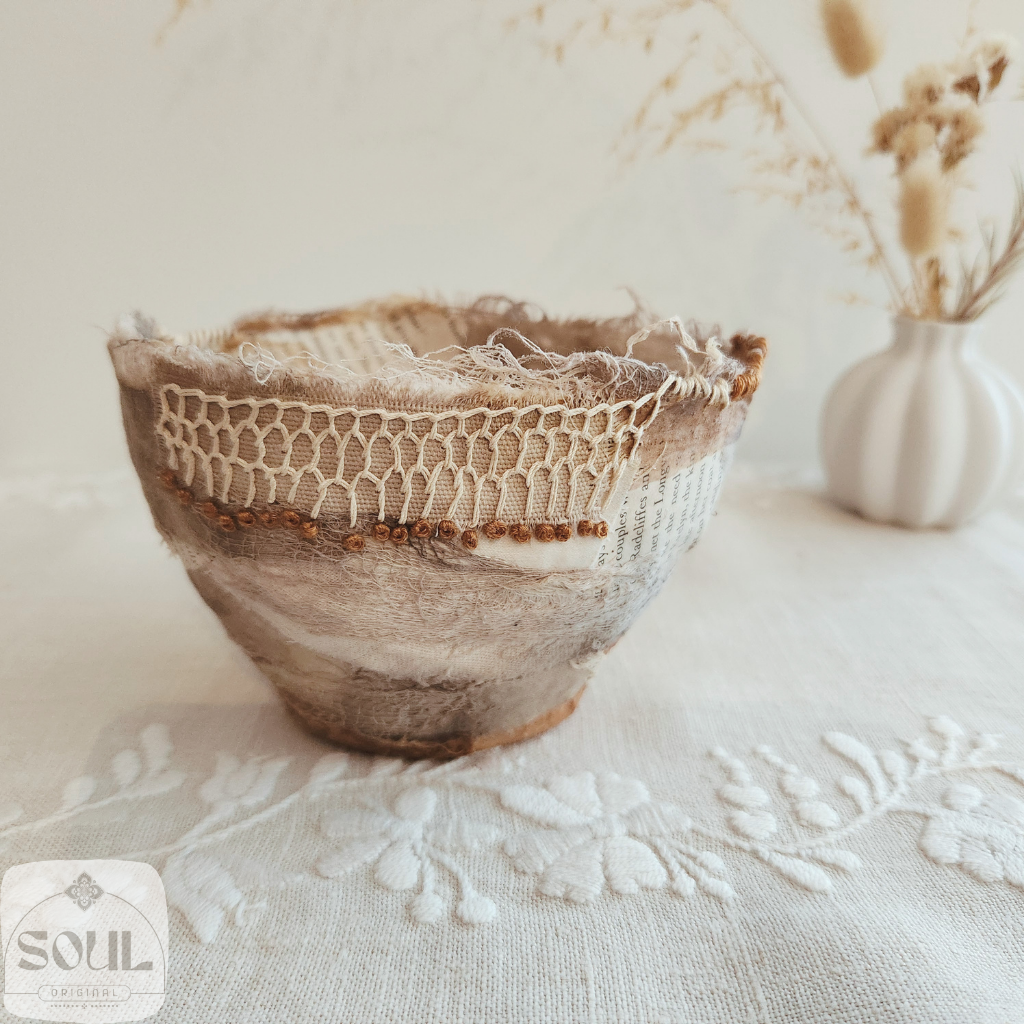 Textile Art Bowl – Natural & Earthy (2)