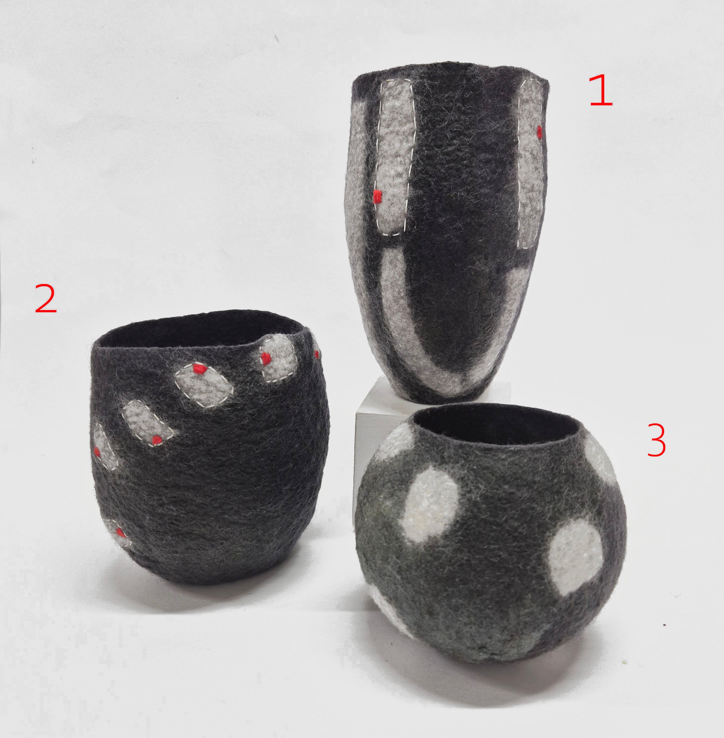 Modern Textile Art Vase - Felt Vessel