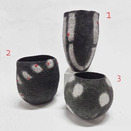 Modern Textile Art Vase - Felt Vessel