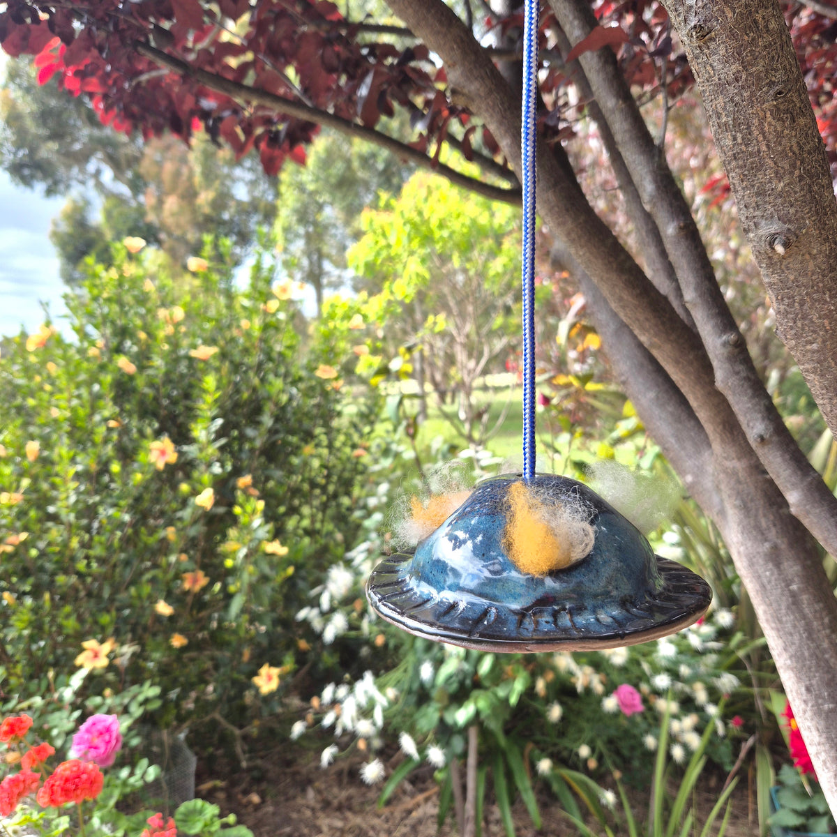 Ceramic Bird Nesting Material Holder for Native Birds
