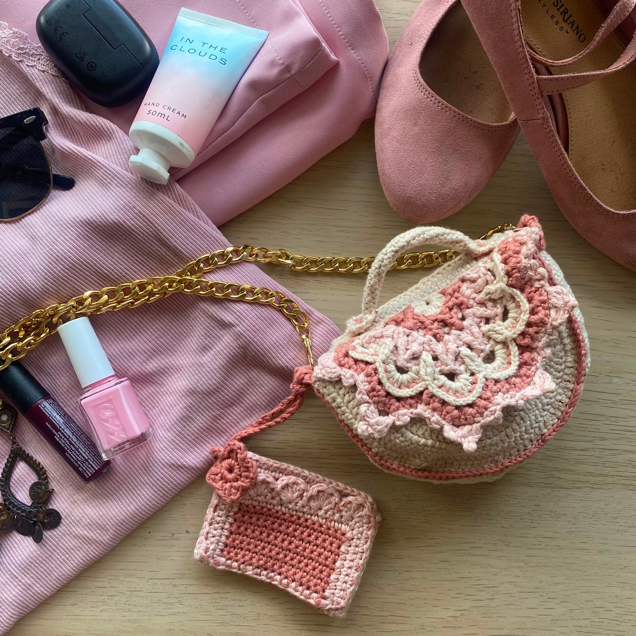 The Blush Blossom Mini Bag & Pouch Set