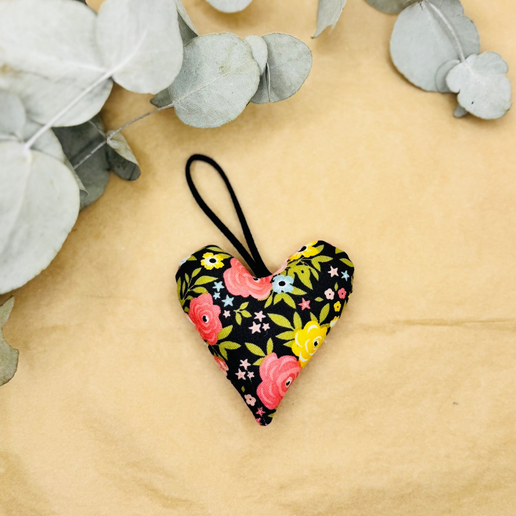 Handmade Black Floral Hearts
