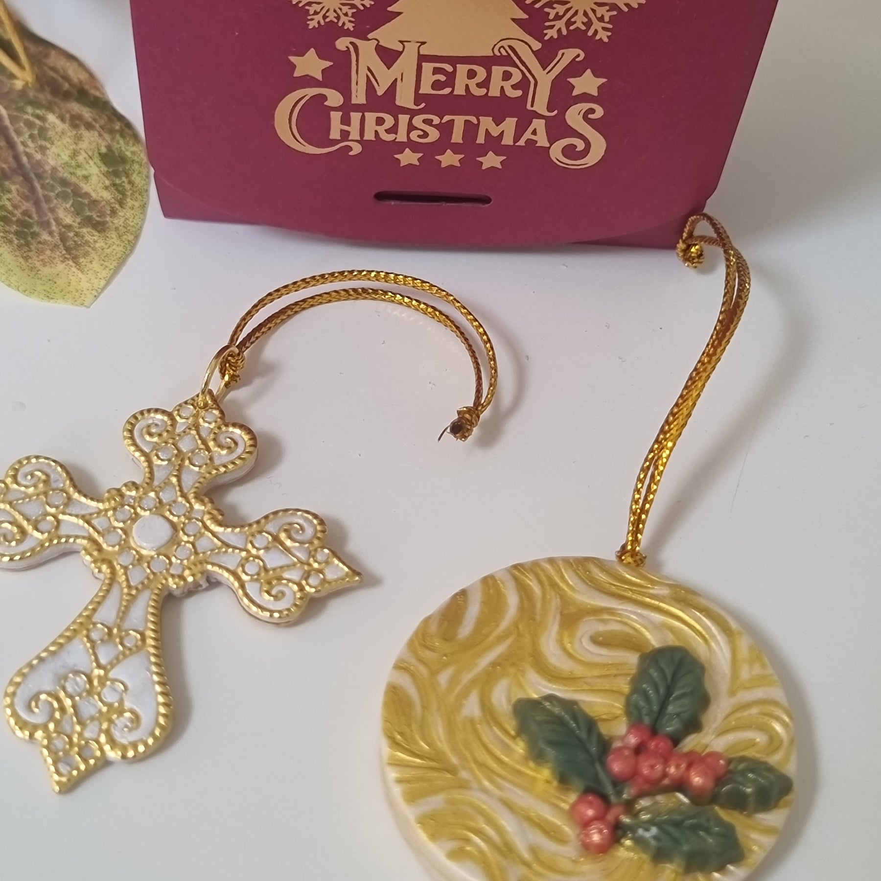 Golden Christmas Pair - Cross and Bauble