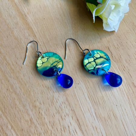 Artisan Dangle Earrings with Czech Beads