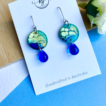Artisan Dangle Earrings with Czech Beads