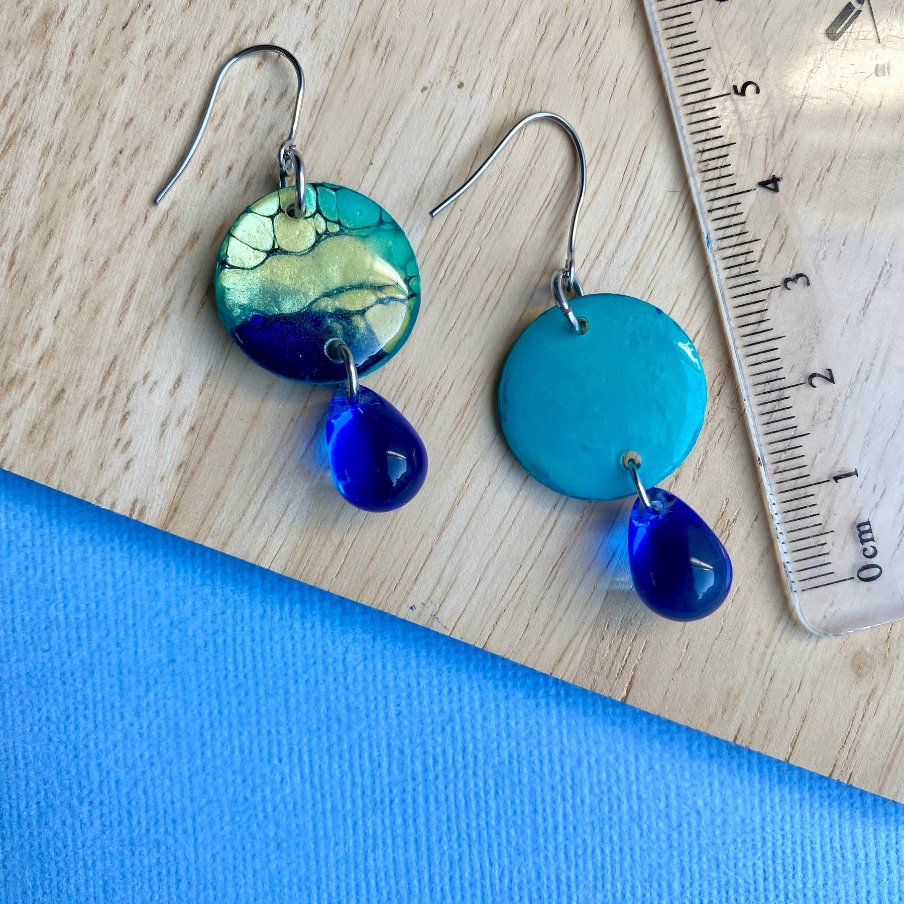 Artisan Dangle Earrings with Czech Beads