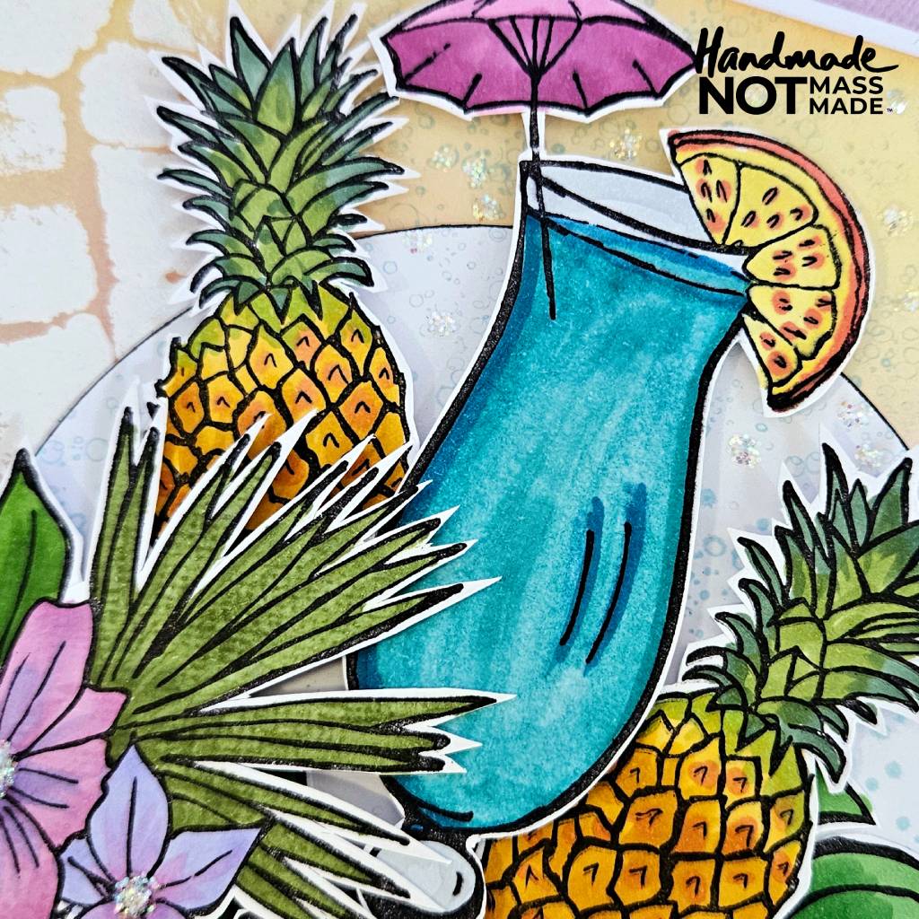 "Enjoy", tropical, holiday vibe, blank greeting card