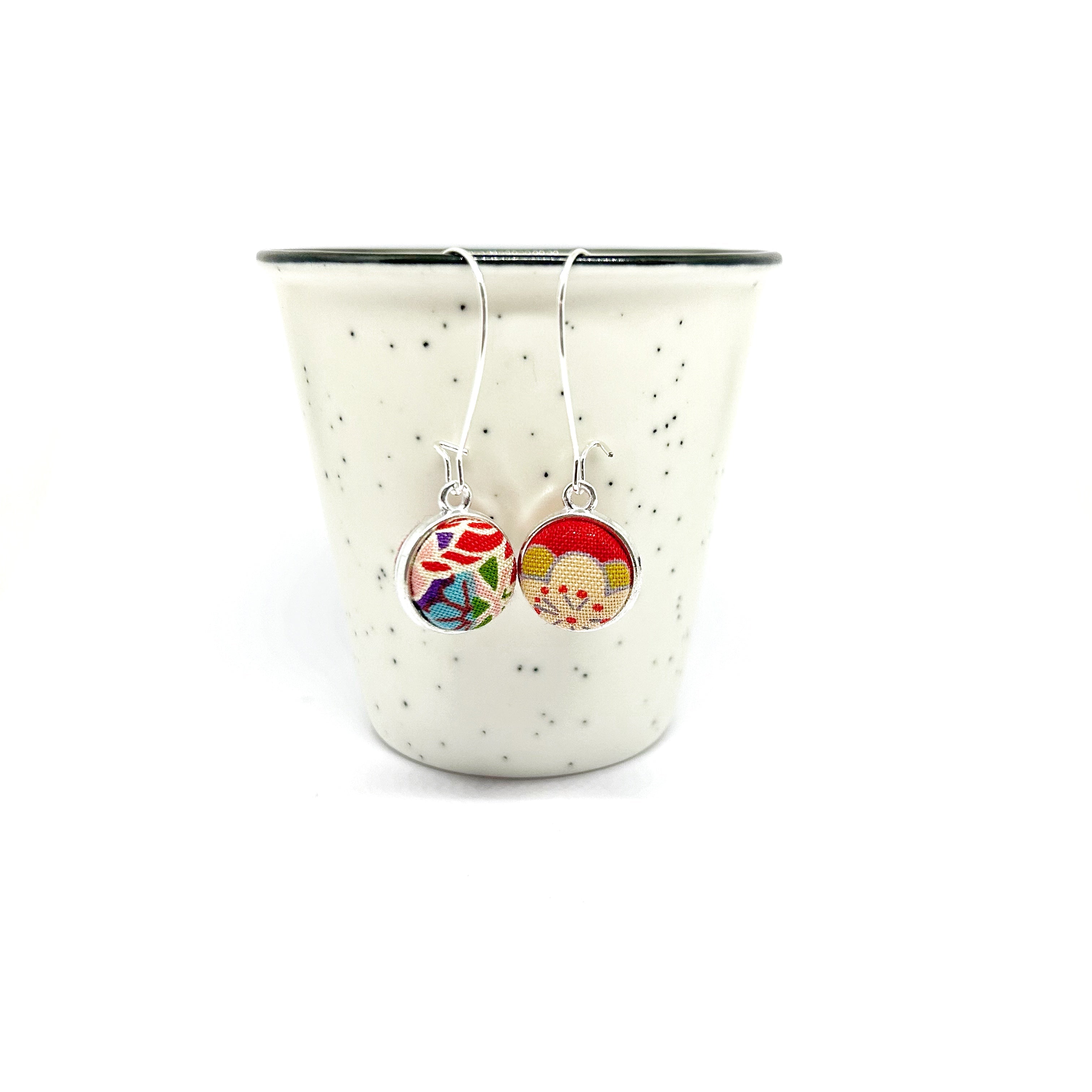 Double Sided Earrings - Multicolour Pinks