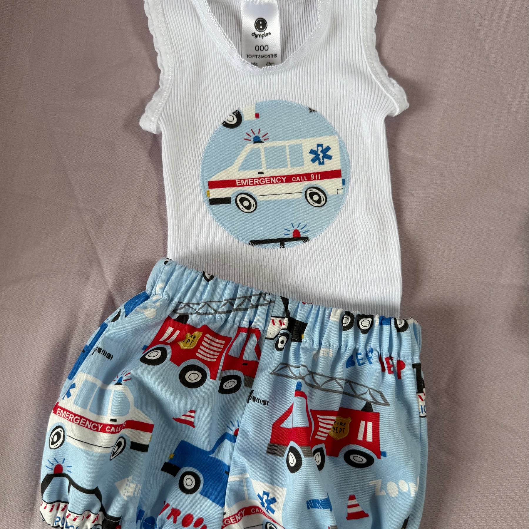 Baby boys bloomers and tank set.