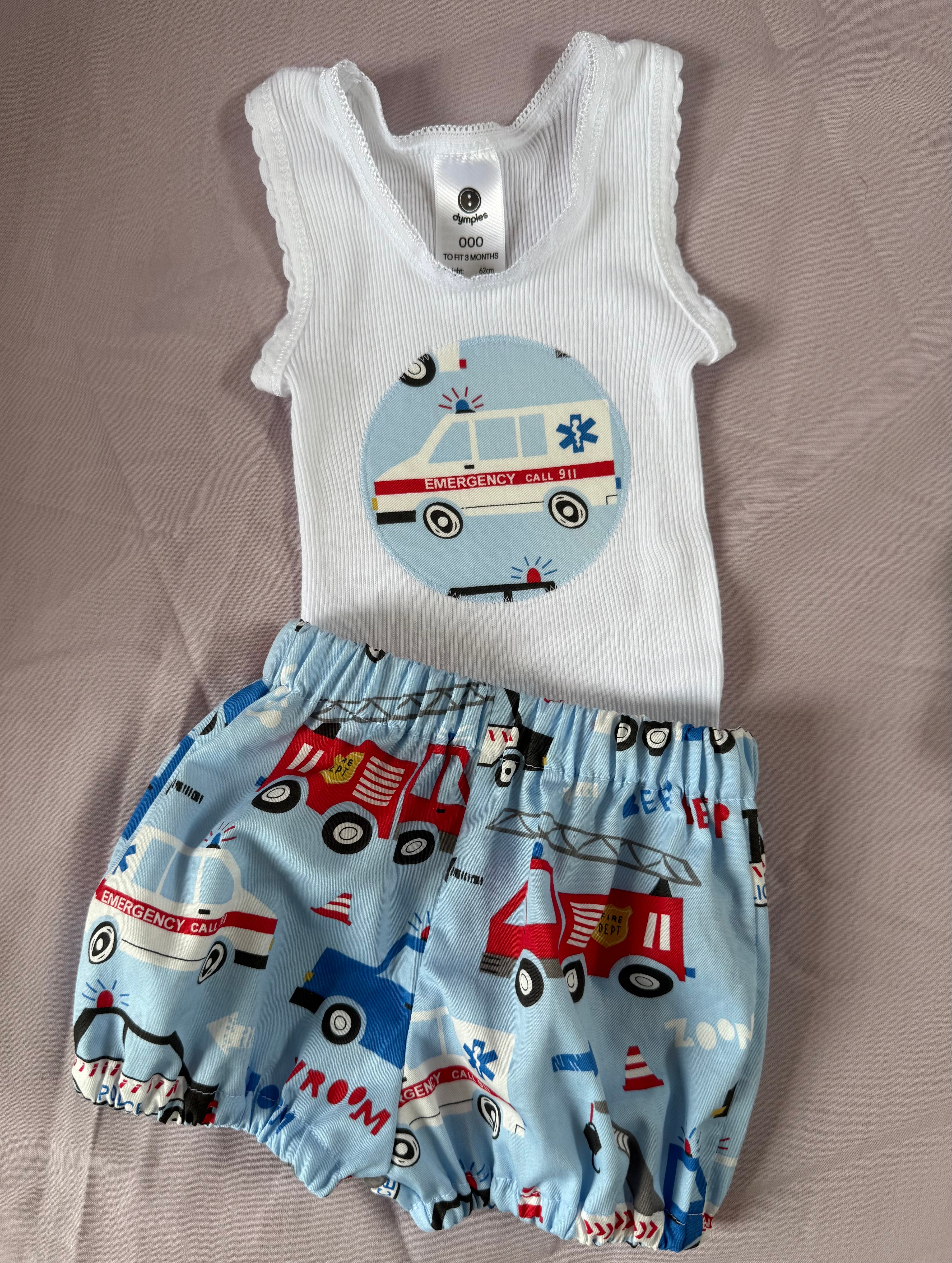 Baby boys bloomers and tank set.