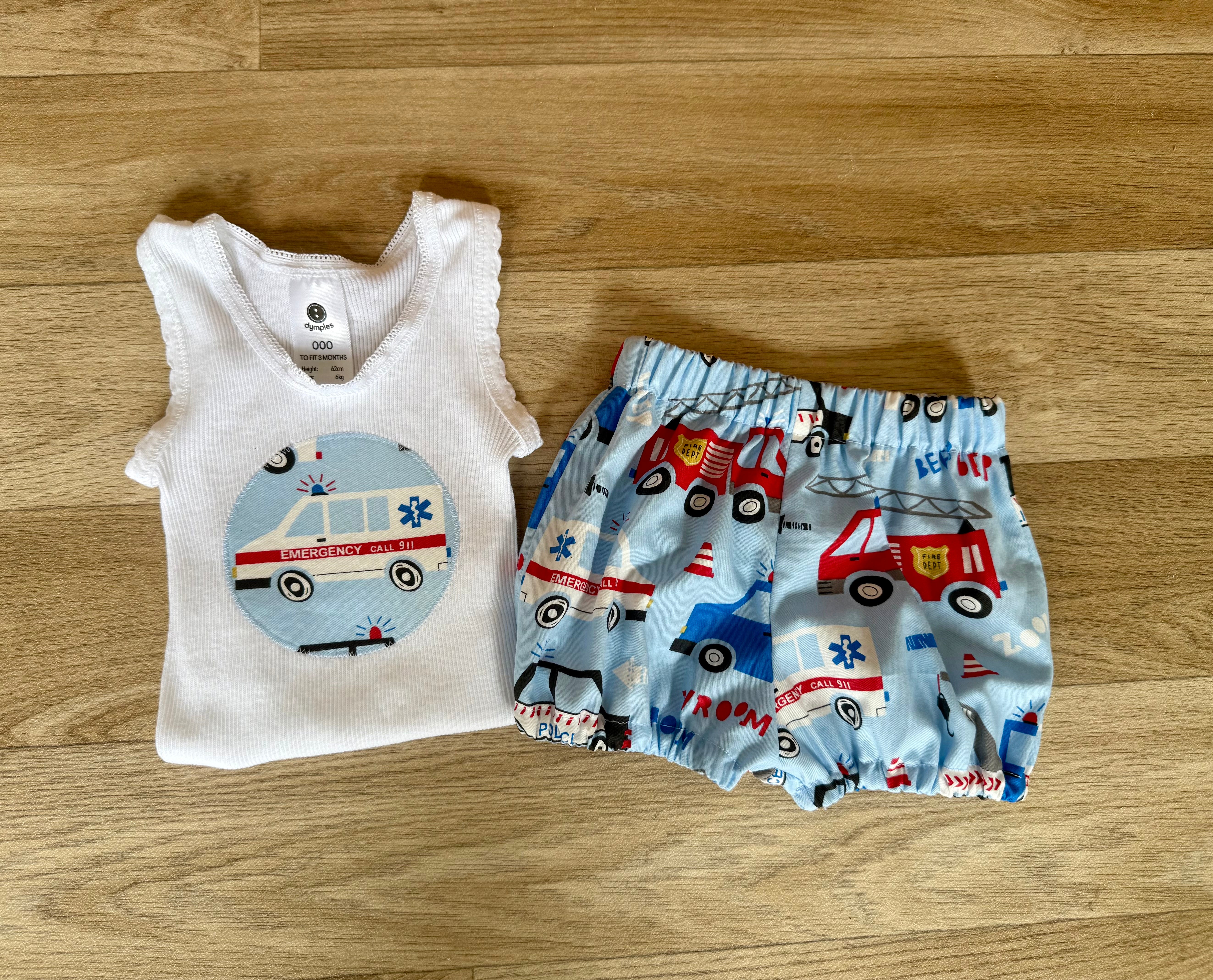 Baby boys bloomers and tank set.