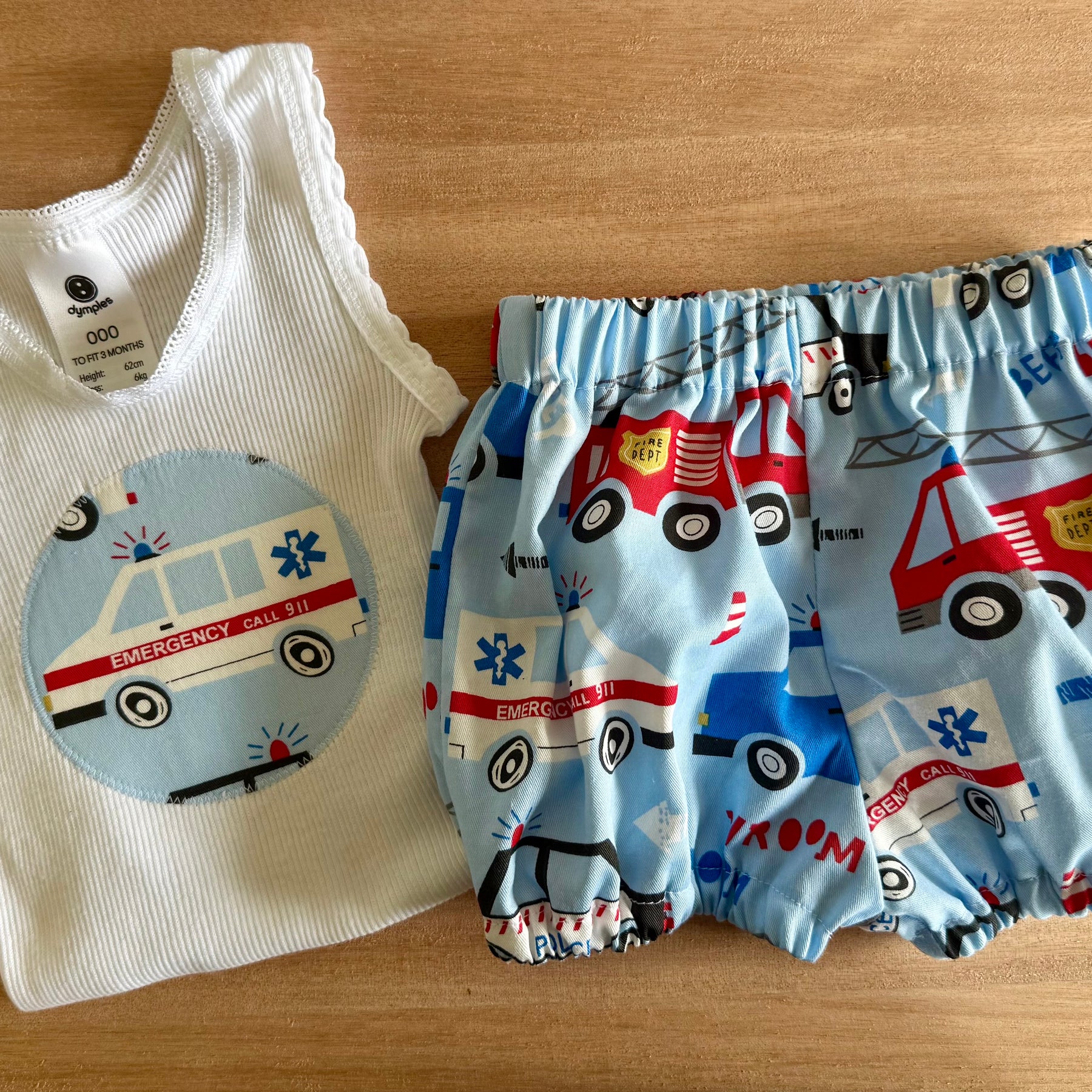 Baby boys bloomers and tank set.
