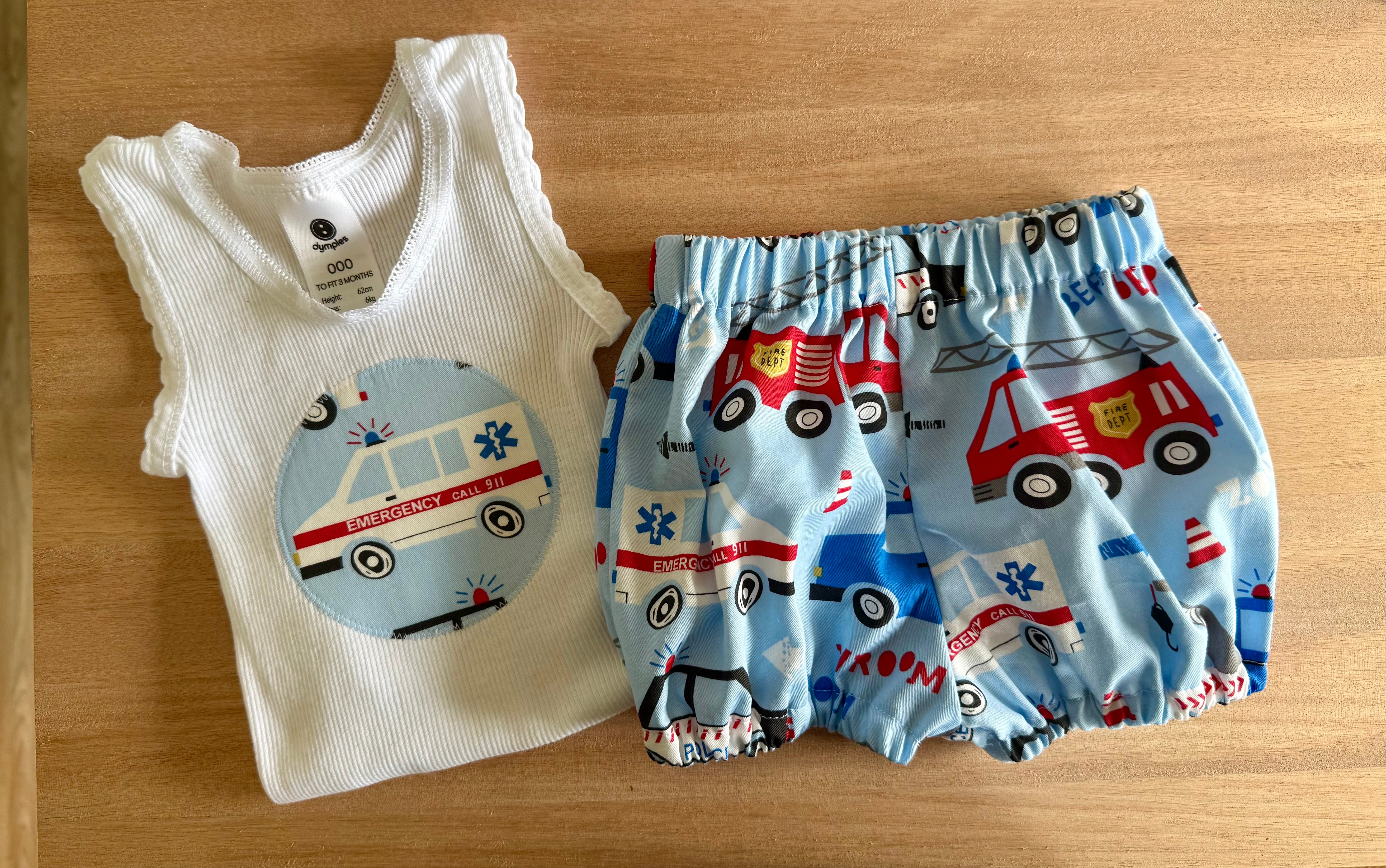 Baby boys bloomers and tank set.