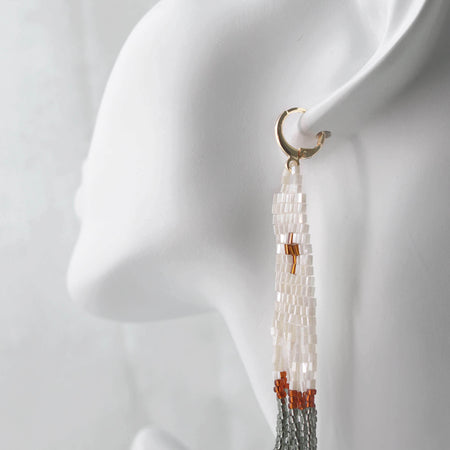 Boho Chic Beaded Cross Earrings