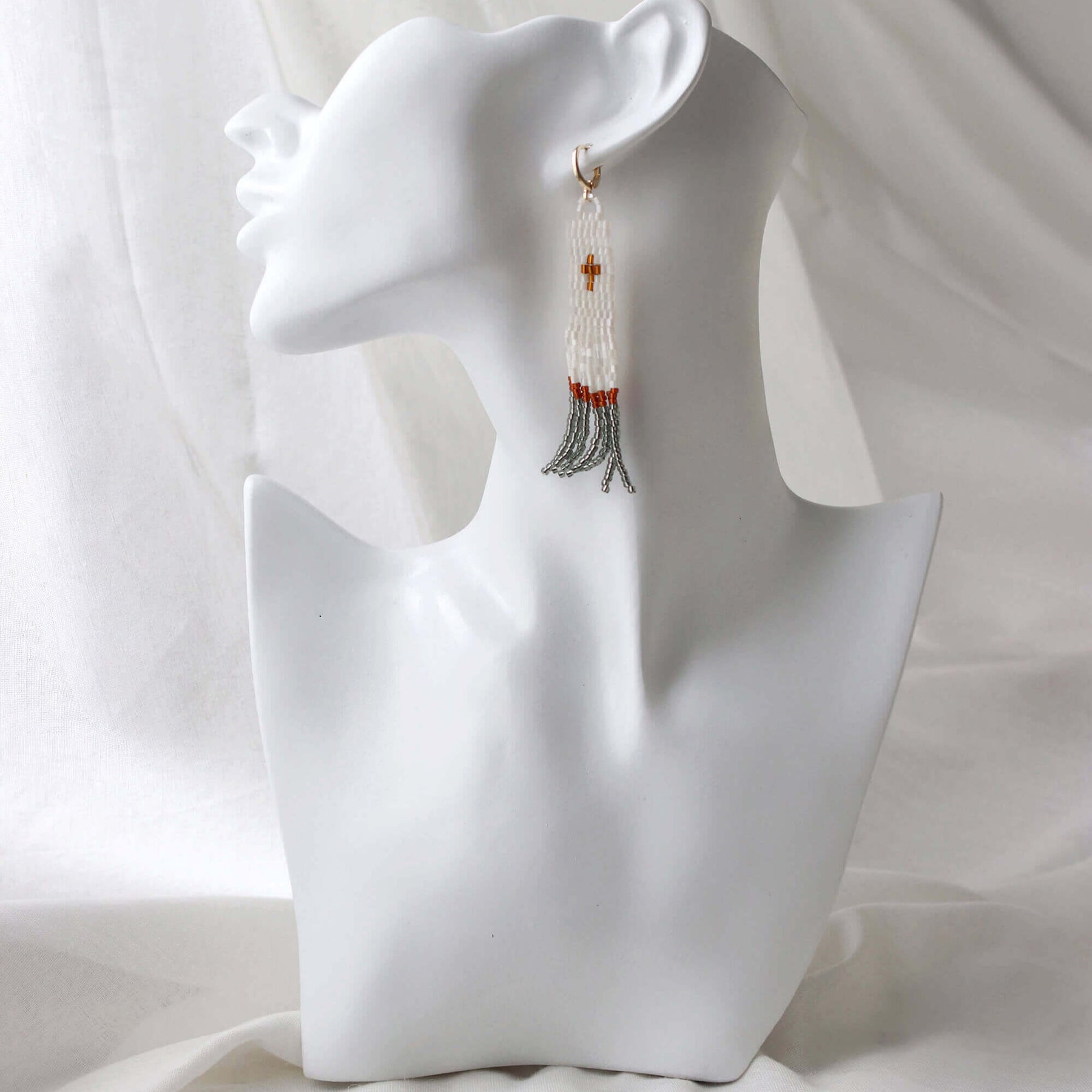 Boho Chic Beaded Cross Earrings