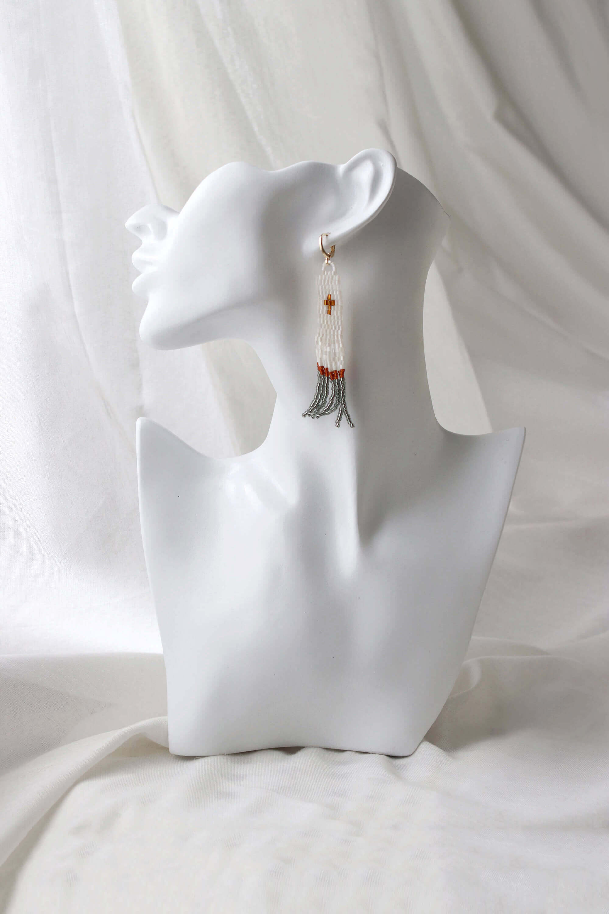 Boho Chic Beaded Cross Earrings