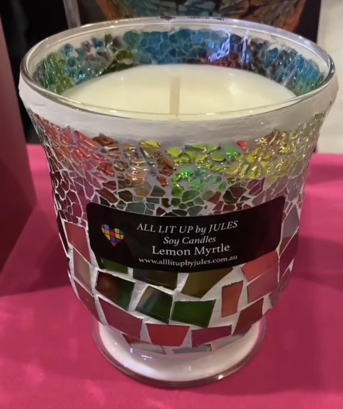 Pink and Green Kaleidoscope Mosaic Glass - Poured to Order
