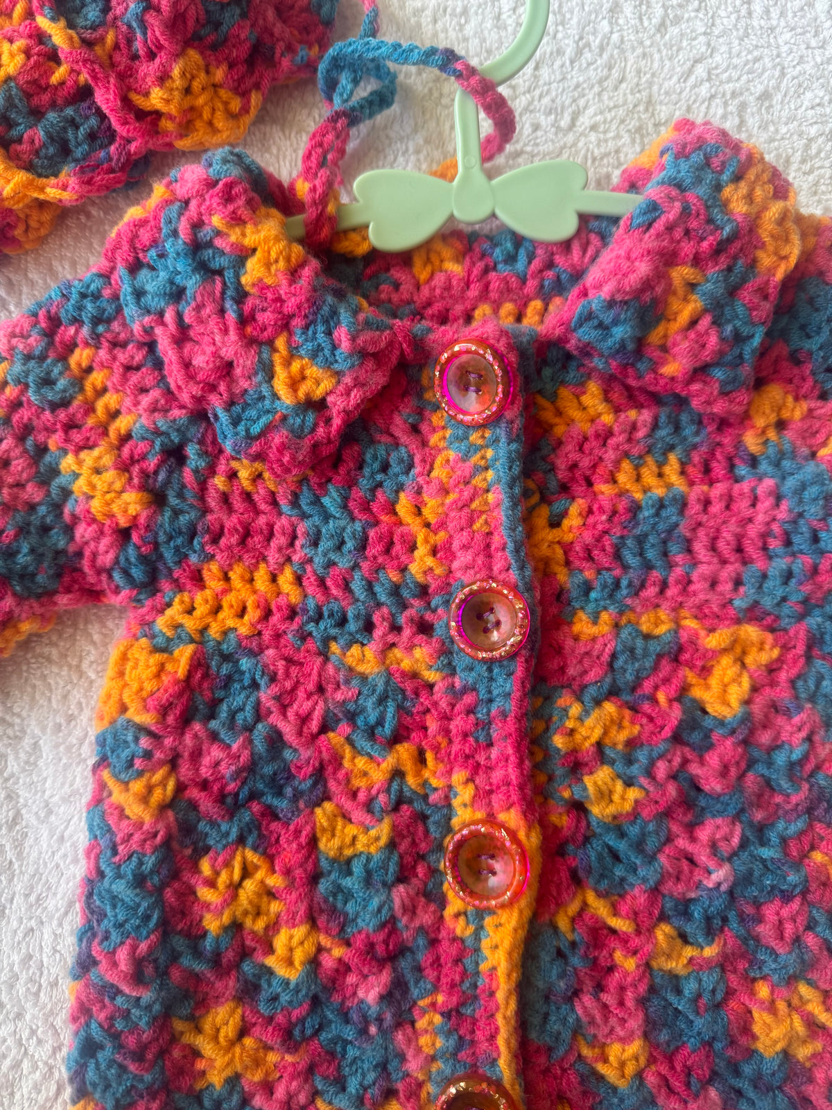 Baby Cardigan & Bonnet Set - Newborn