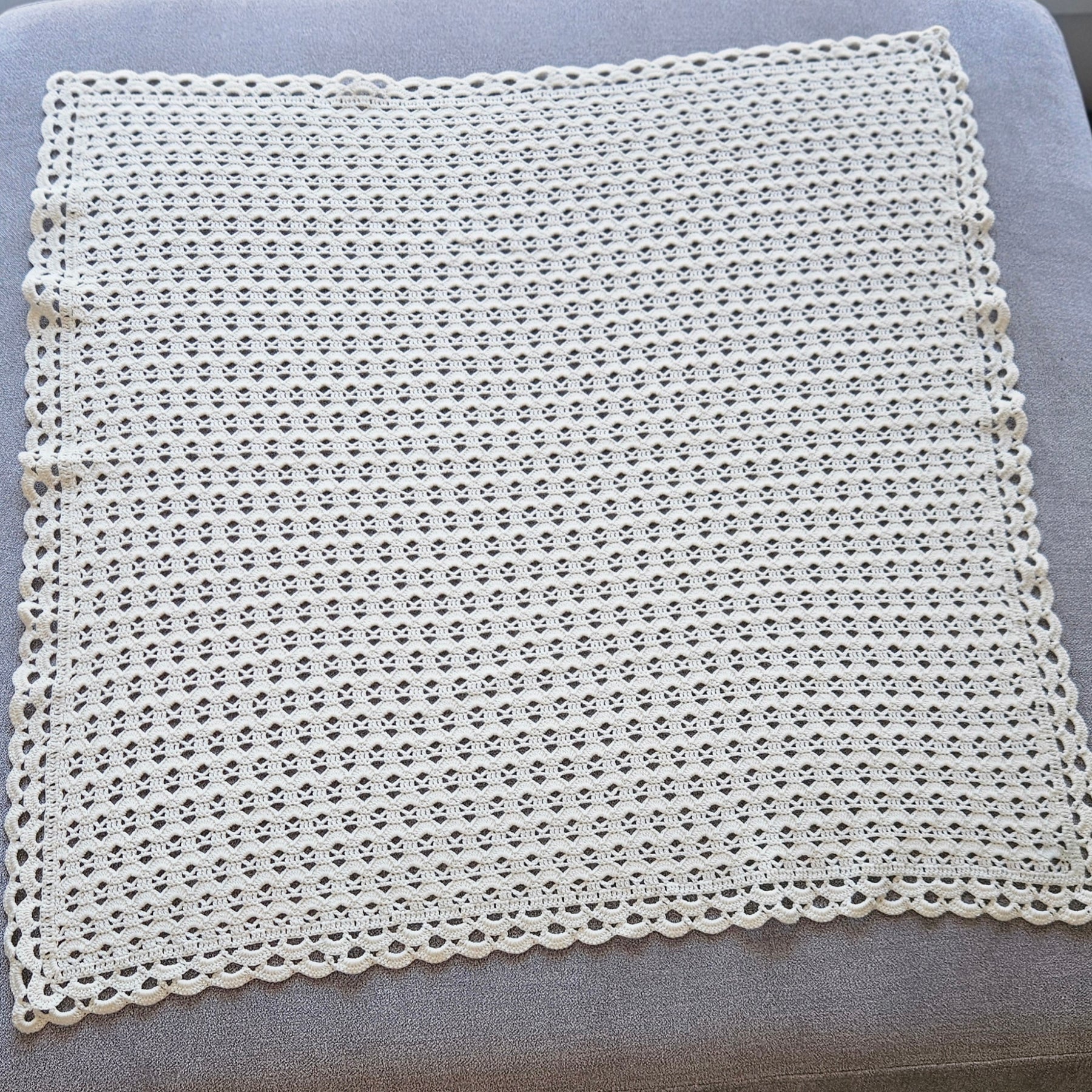 Handmade Newborn Crochet Gift Set – Cotton Blanket, Bonnet & Booties