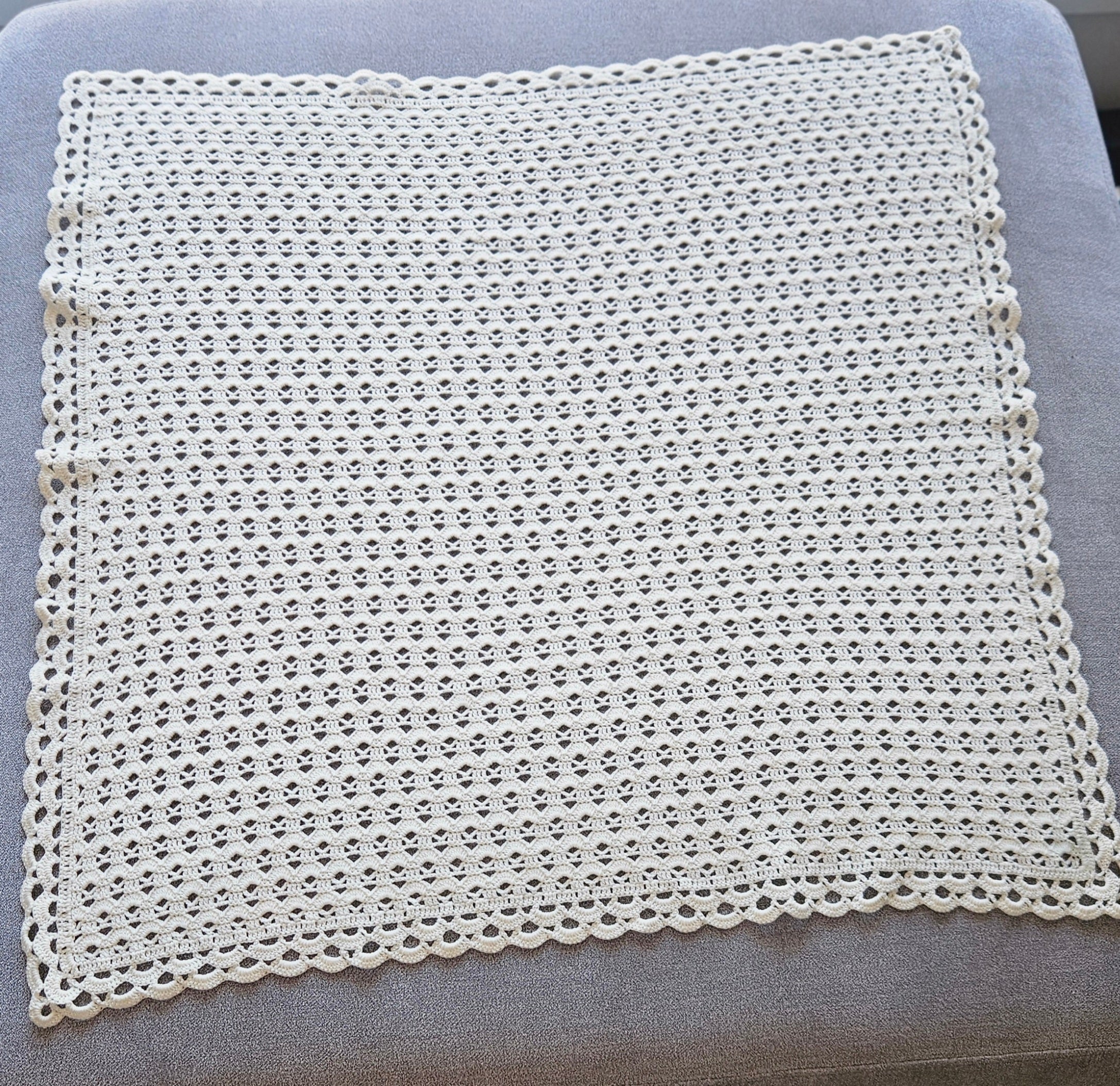 Handmade Newborn Crochet Gift Set – Cotton Blanket, Bonnet & Booties