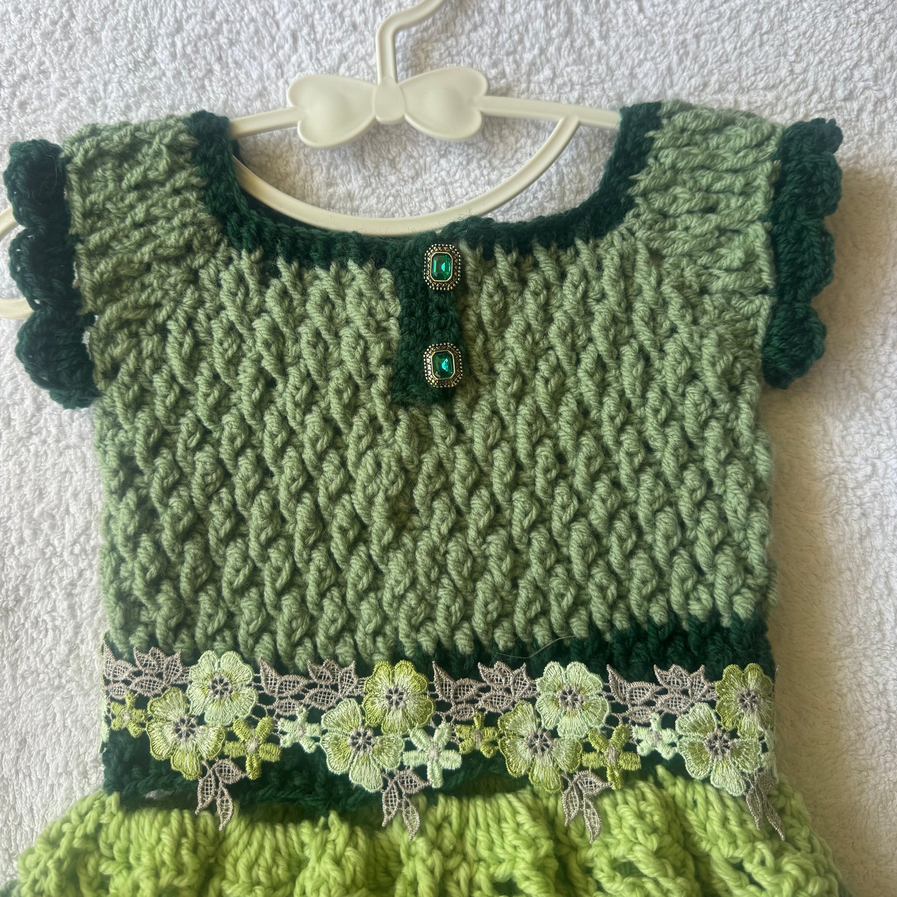 Forest Woodland Hand Crochet Dress Size 0 Dress