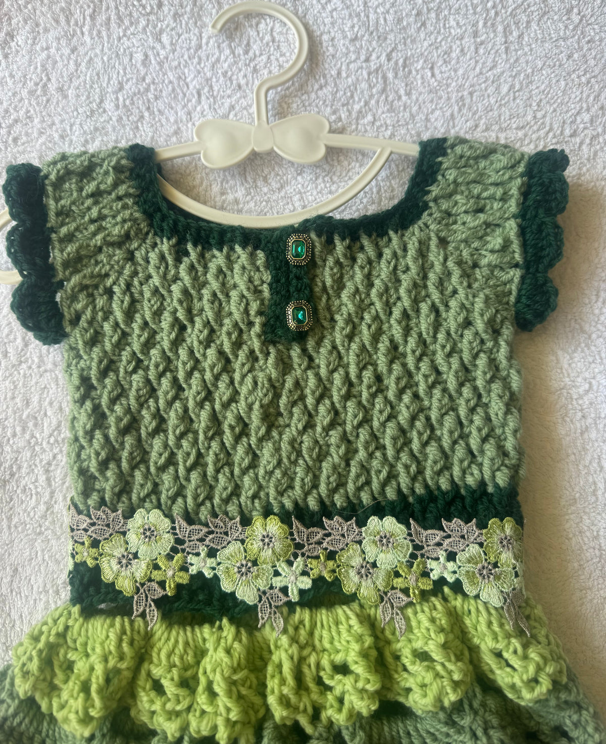 Forest Woodland Hand Crochet Dress Size 0 Dress