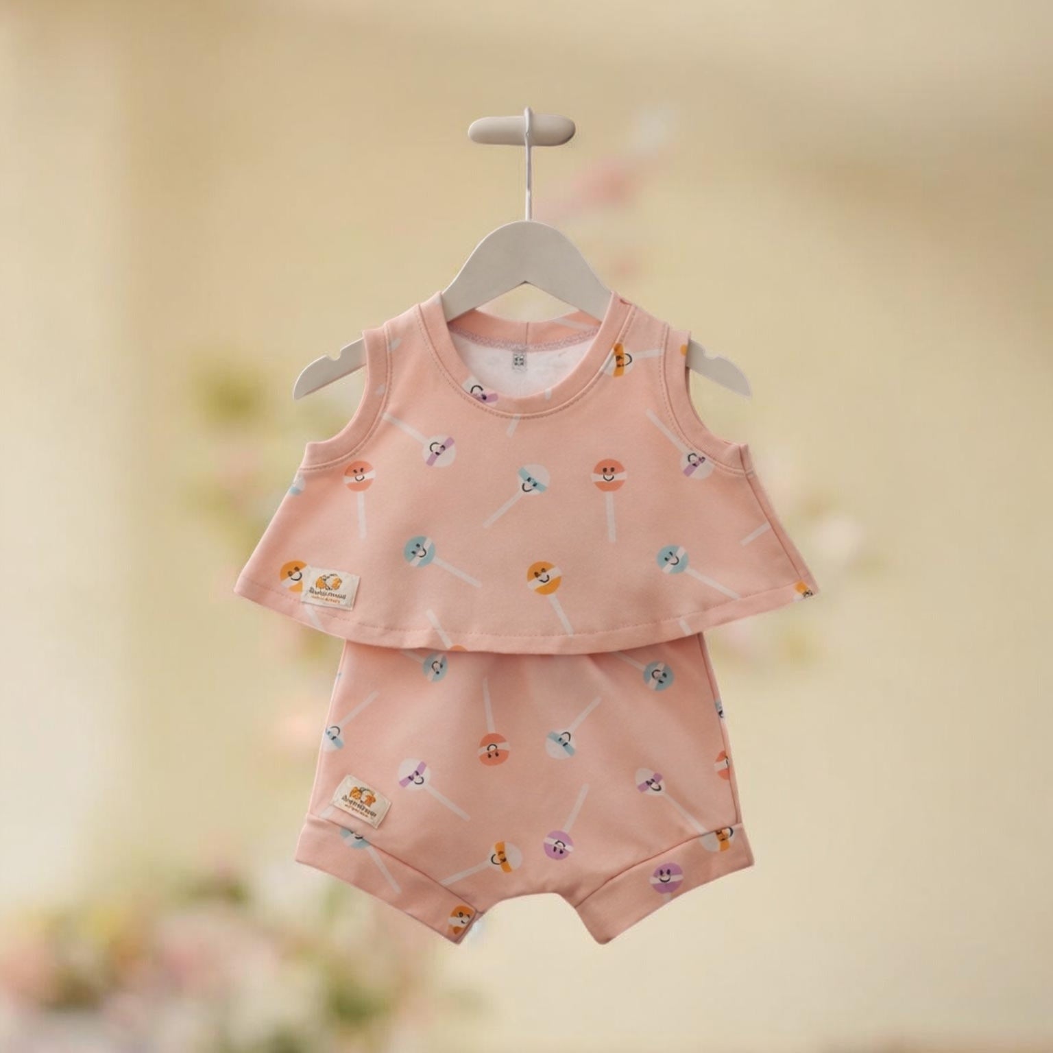 PINK LOLLIPOP CROP TOP & BUMMIES